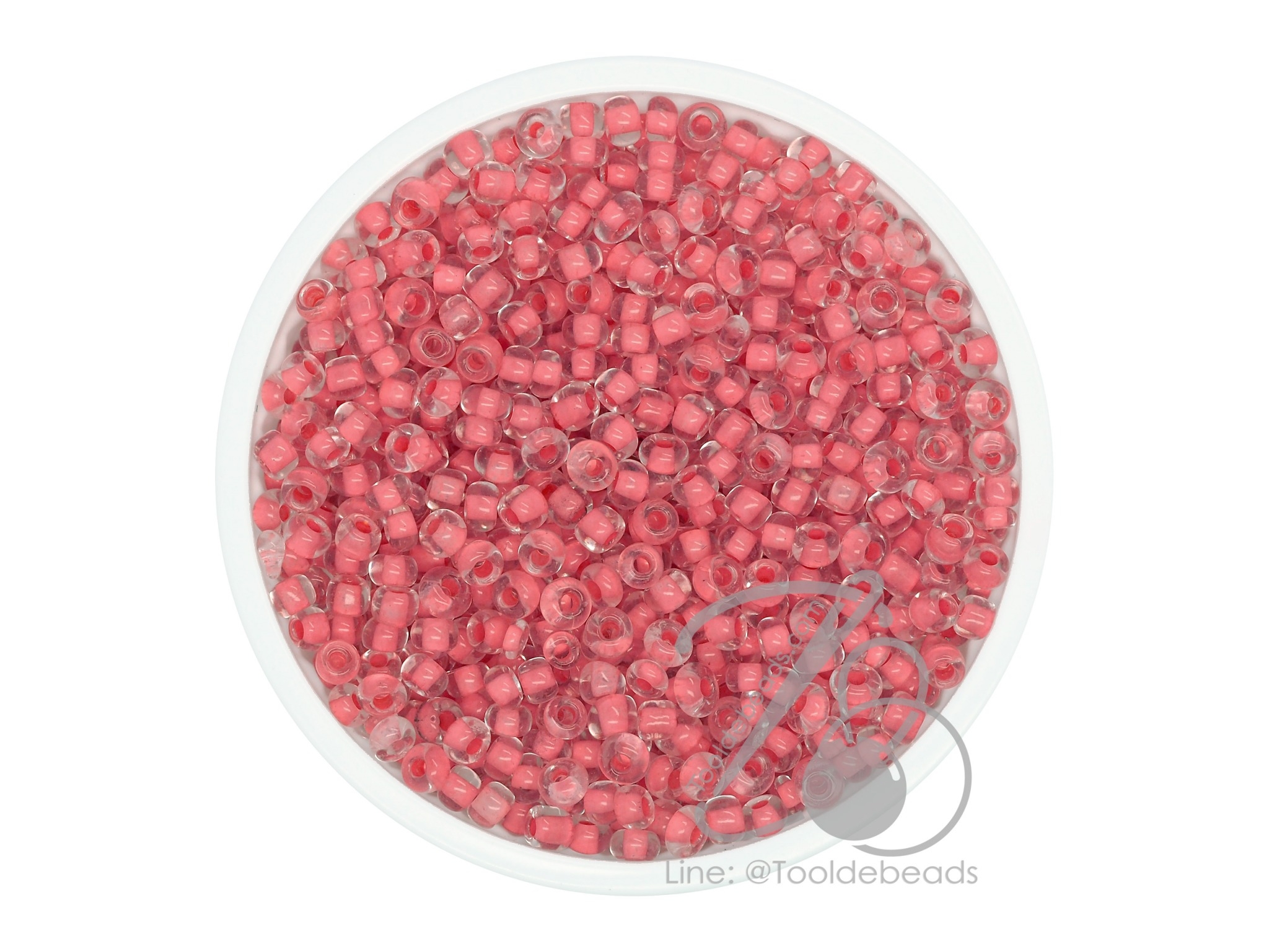 OK Brand ลูกปัดเม็ดทราย 8/0 สอดไส้ สีพีช (100 กรัม) SKU-09036