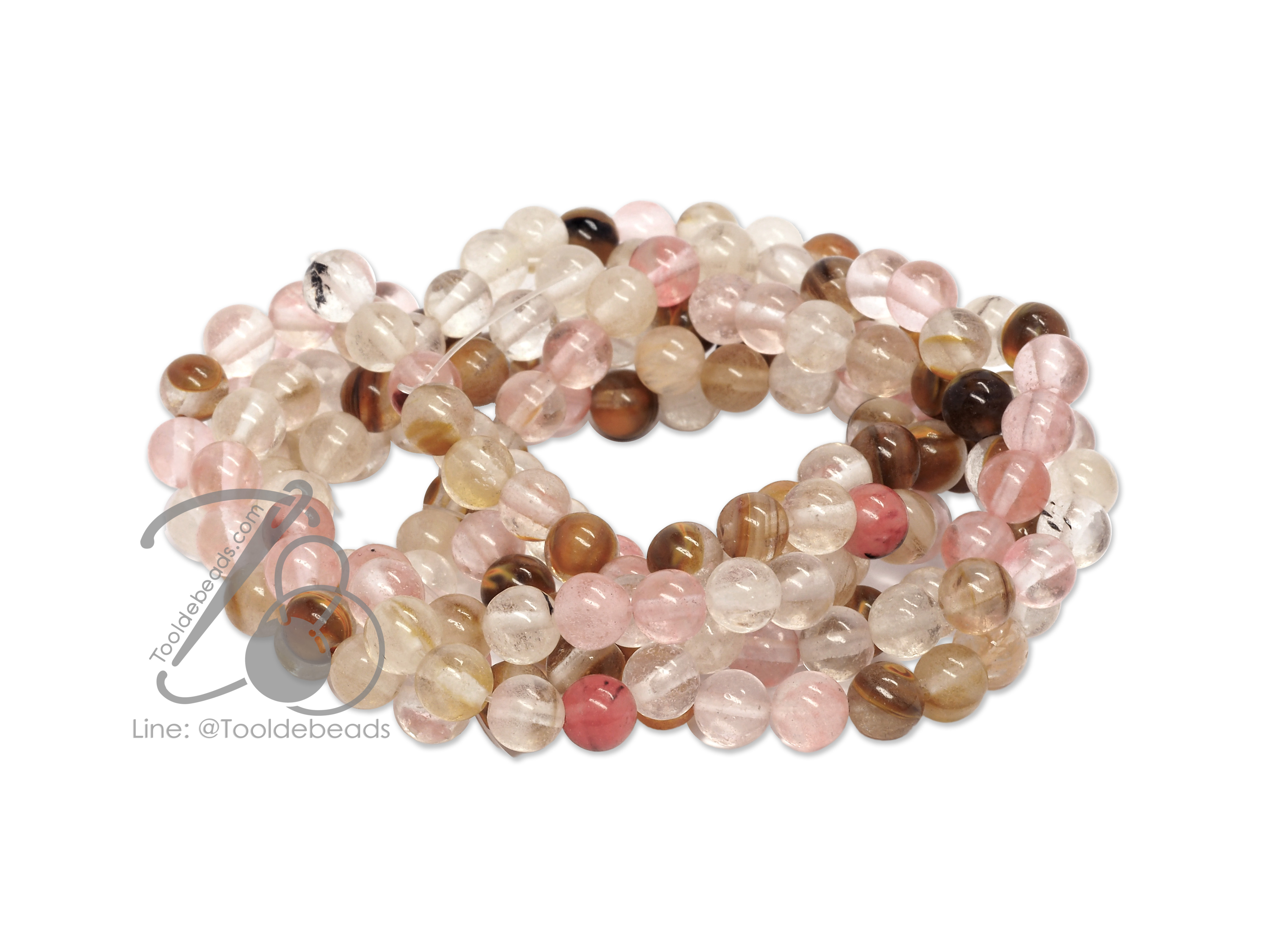 หิน Fire Cherry Quartz 6มม. (60 เม็ด) SKU-01031