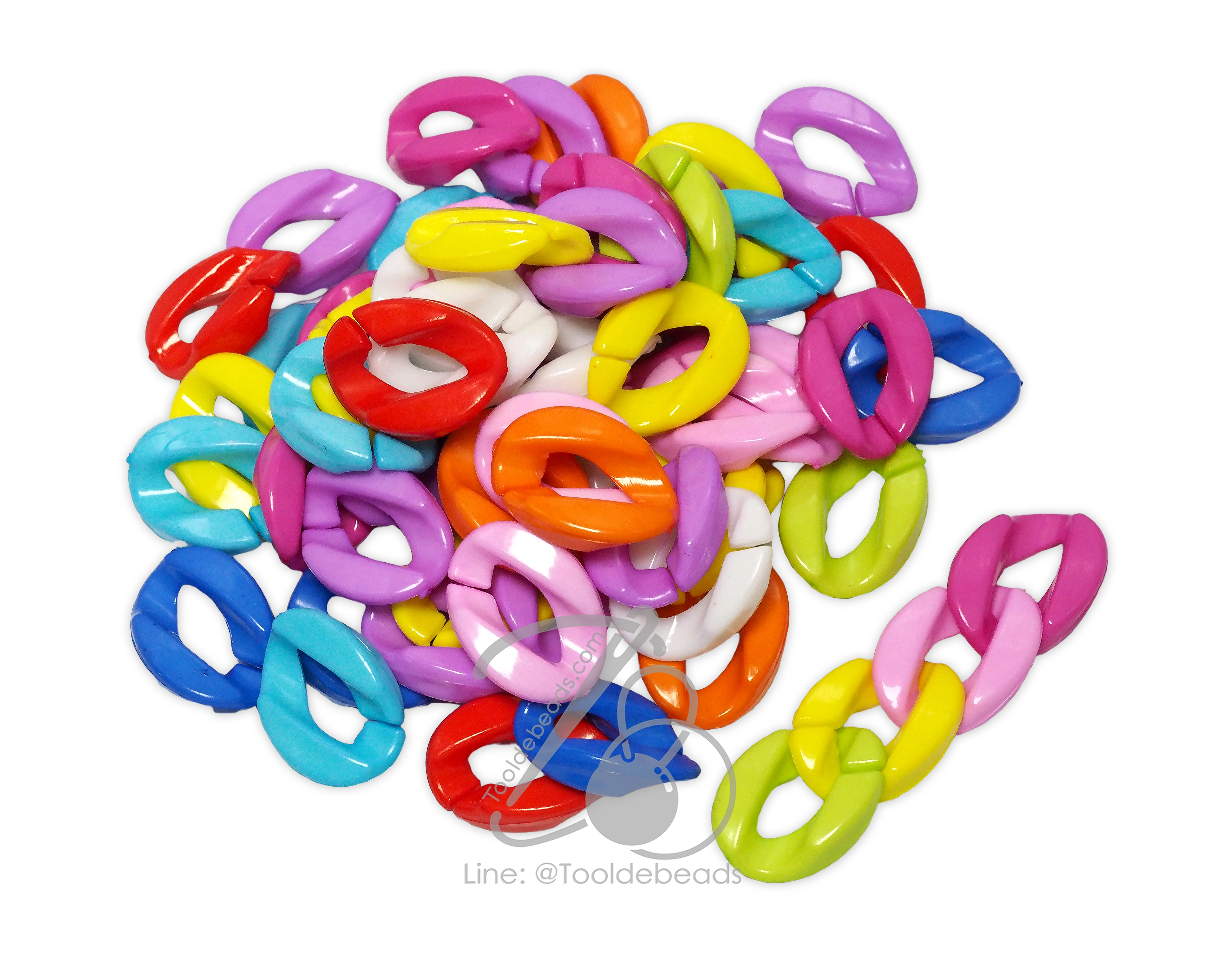 โซ่ต่ออะคริลิค 25มม. สีสด (100 กรัม) SKU-04334