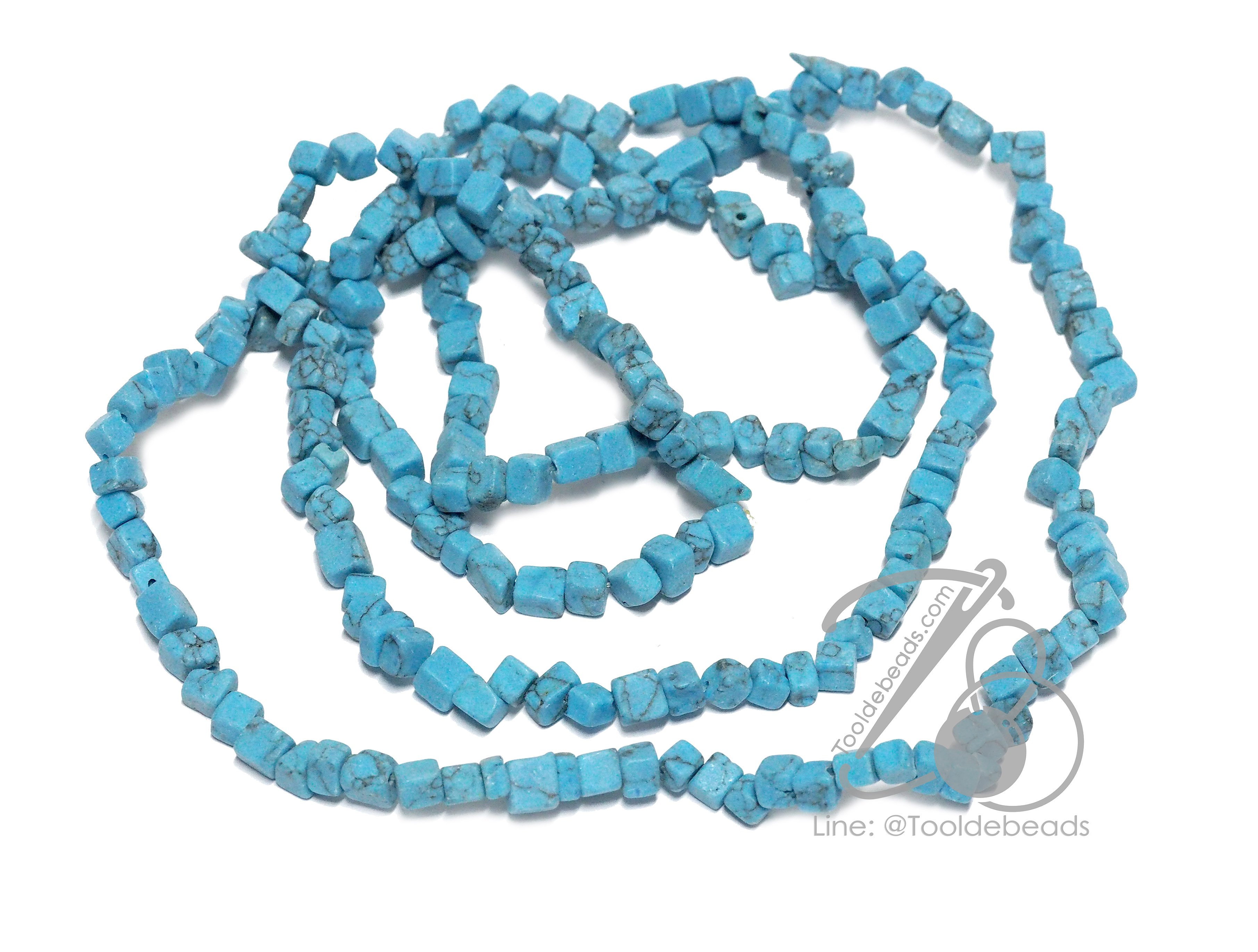หินTurquoise 6มม. ทรงหินแตก (250 เม็ด) SKU-14504