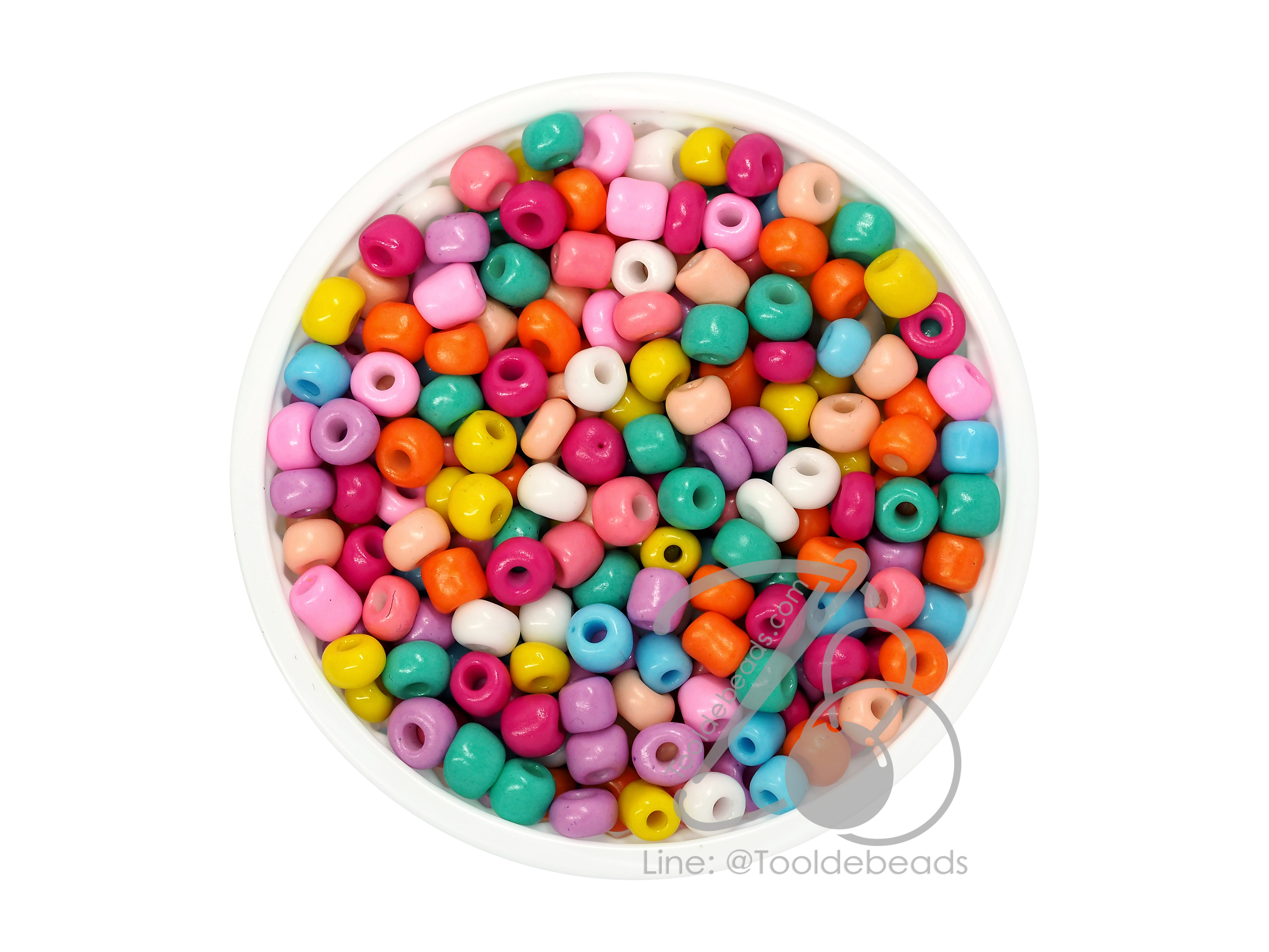 OK Brand ลูกปัดเม็ดทราย 6/0 โทนด้าน คละสี (450 กรัม) SKU-08227