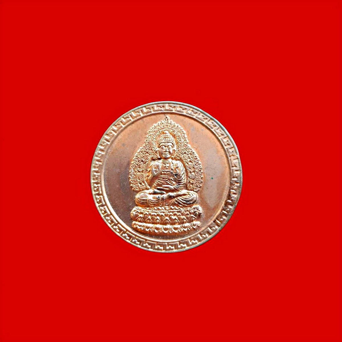 เหรียญพระยูไลฮุคโจ้วศาลพระโพธิสัตว์เจ้าแม่กวนอิมหนองใหญ่จ.ชลบุรีเนื้อกะไหล่ทอง
