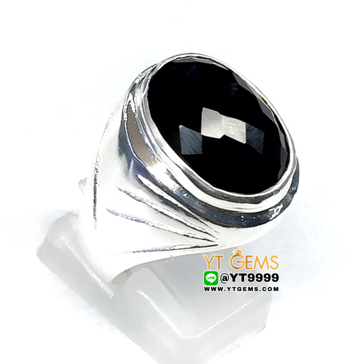 แหวนนิล แหวนเงินแท้ 92.5% ประดับ พลอยนิลแท้ YTG-9835 YTGEMS
