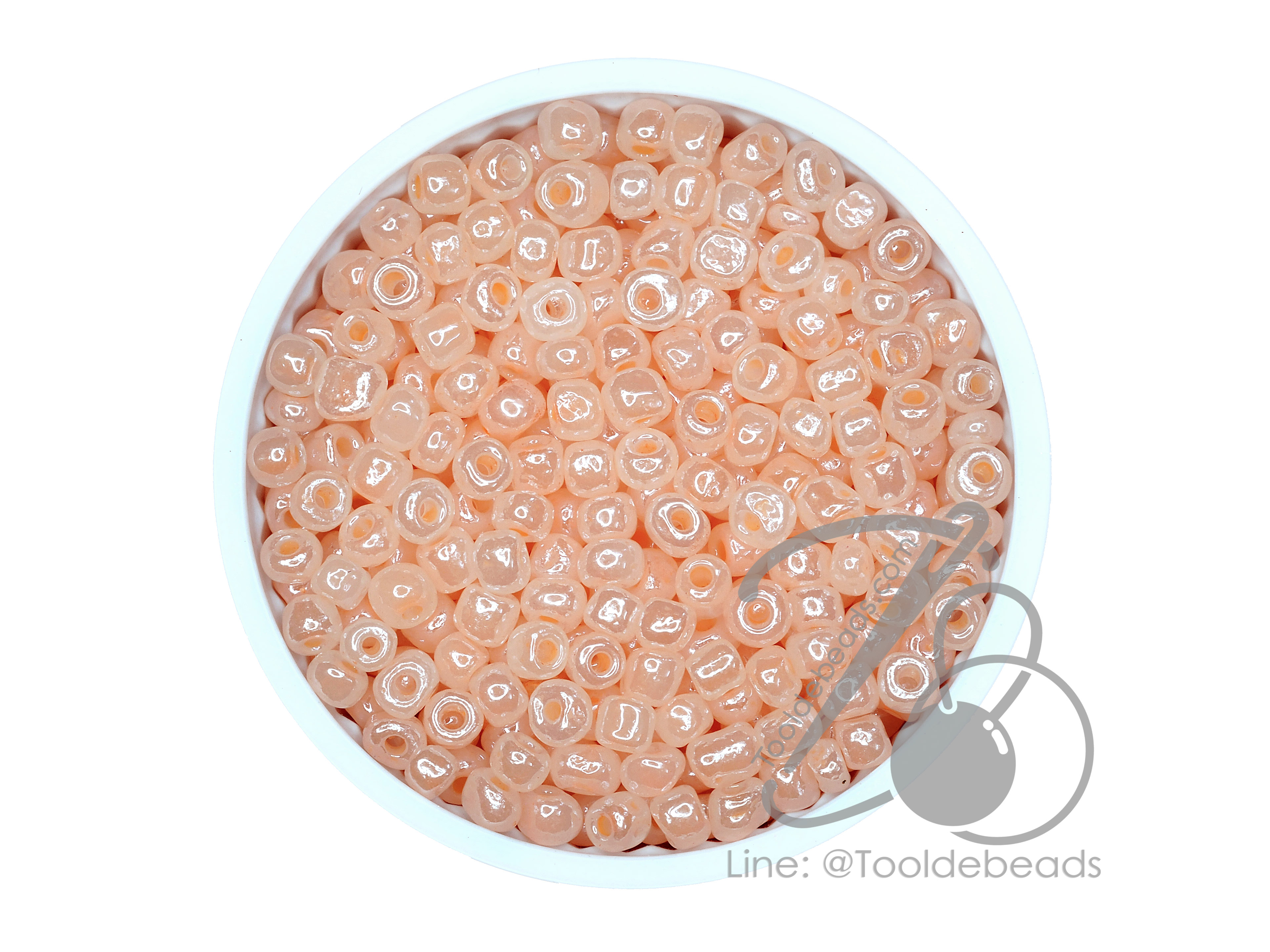 ลูกปัดเม็ดทราย 6/0 โทนมุก สีส้ม (450 กรัม) SKU-07981