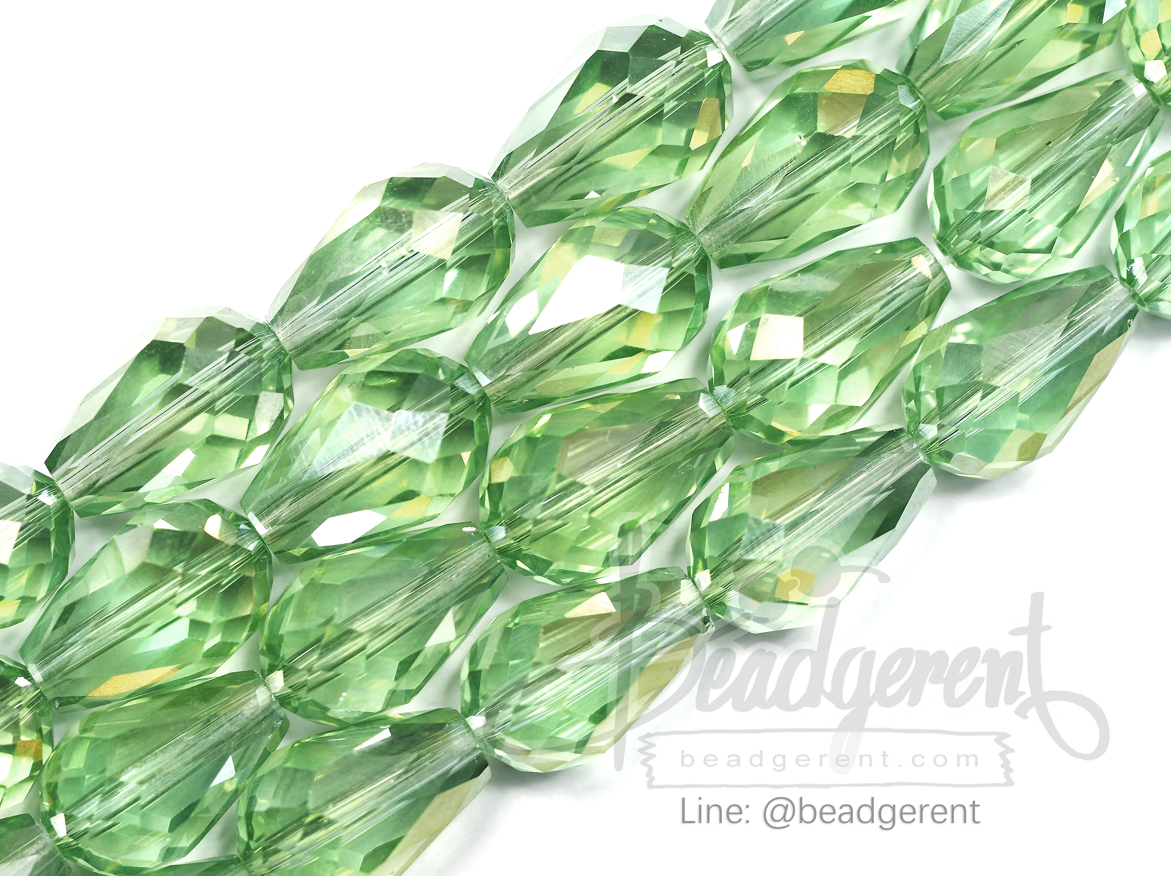 คริสตัลโมดาห์ 10*16มม. สีเขียว (40 เม็ด) SKU-02717