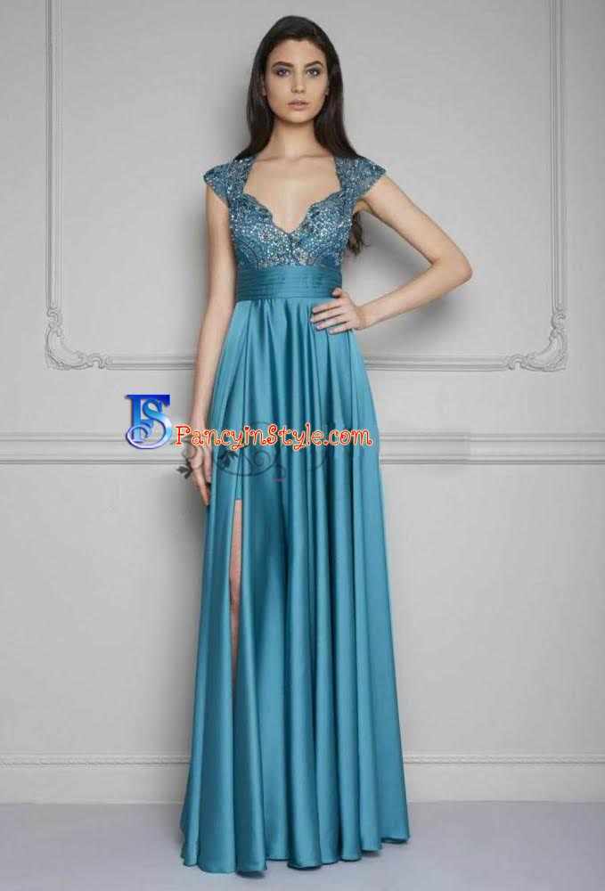 Long Dress ชุดราตรียาวสีฟ้าน้ำทะเล/ชุดเดรสยาว/ชุดออกงาน/ชุดไปงานแต่ง