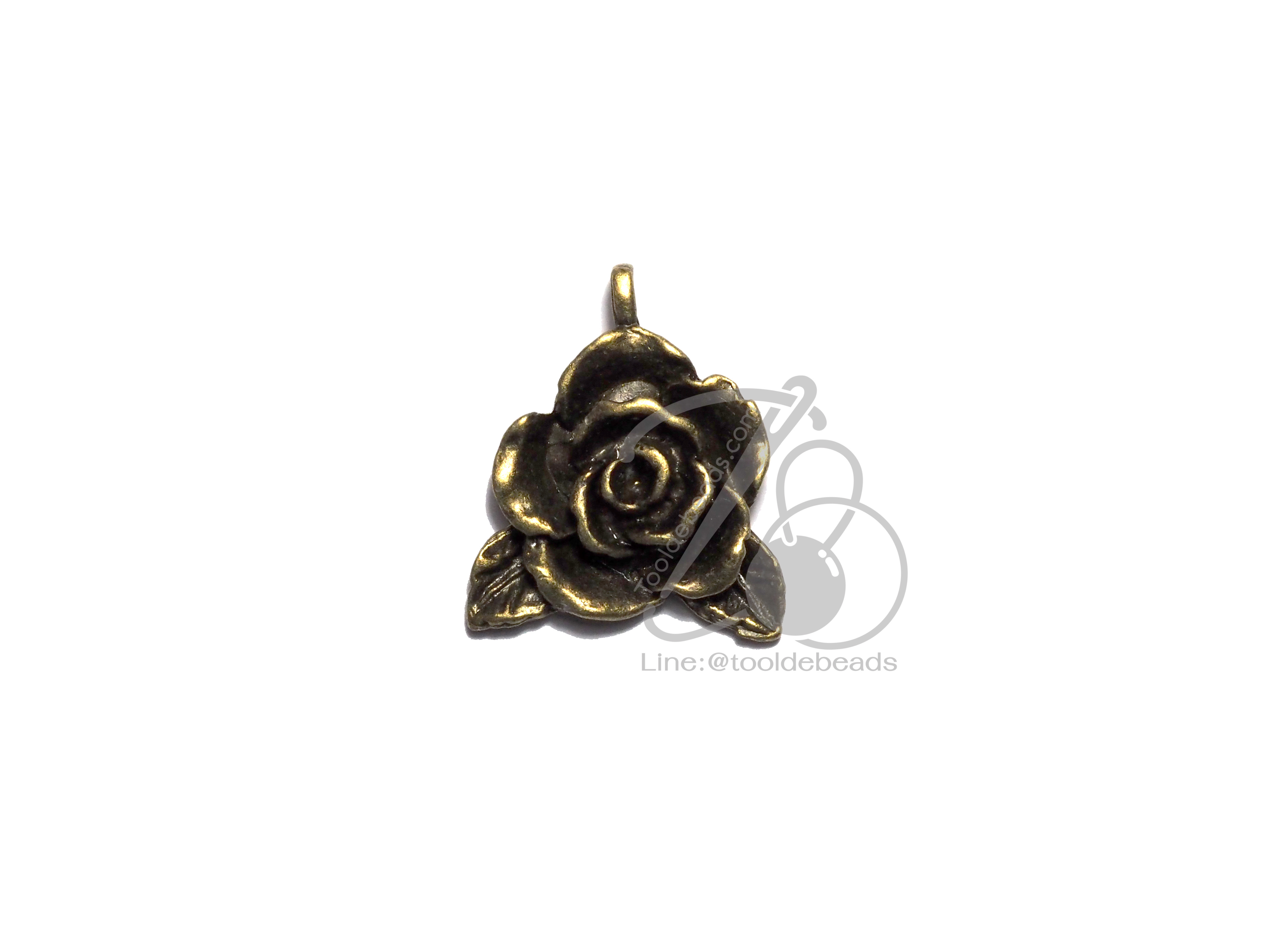 จี้เหล็ก 419 20มม. ลายดอกไม้ สีสนิม (1 ชิ้น) SKU-05995