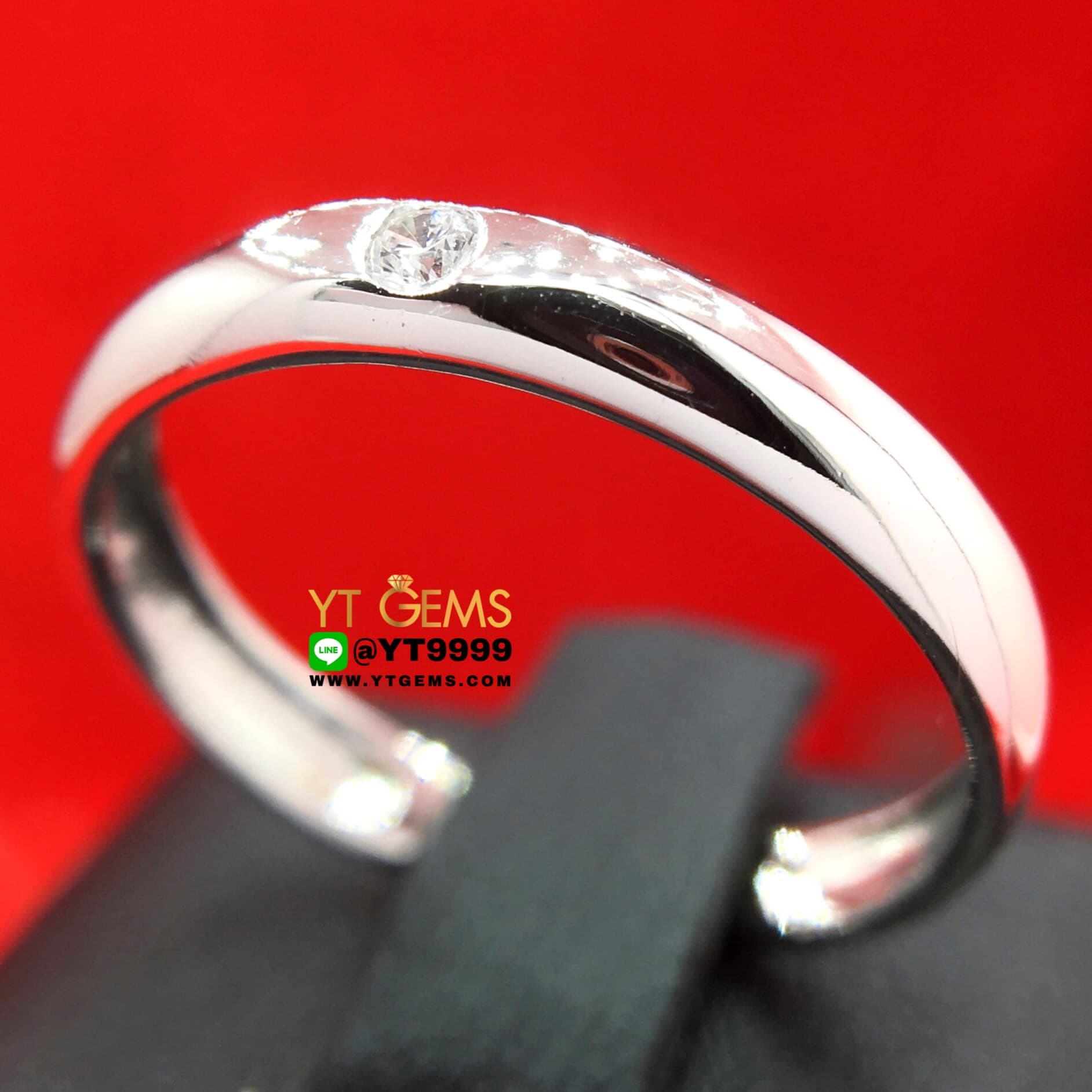 แหวนเพชร แหวนเงินแท้ ชุบทองคำขาว เพชร Swiss แหวนปลอกมีด YTG-10391 YTGEMS