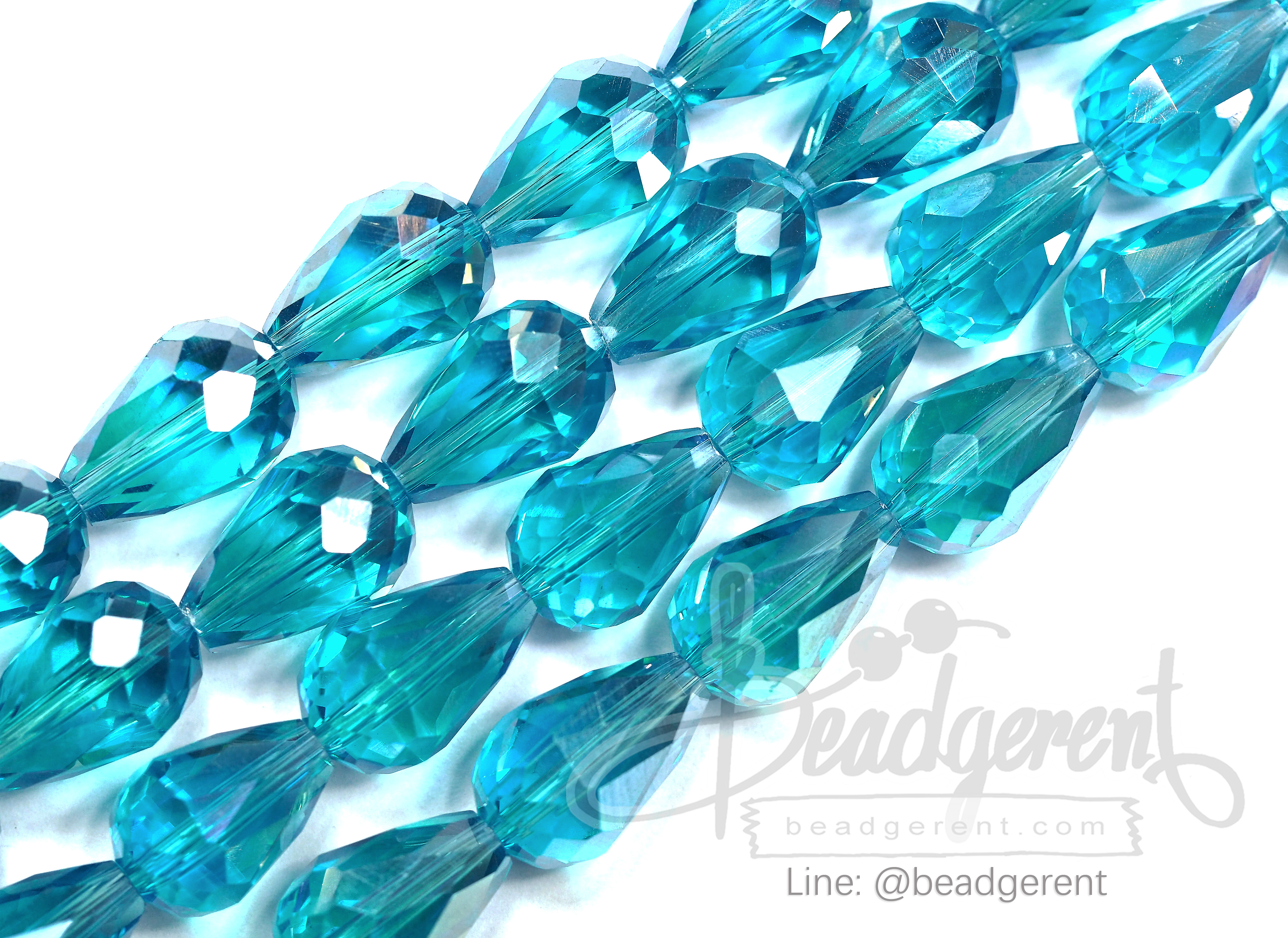คริสตัลโมดาห์ 10*16มม. สีฟ้า (40 เม็ด) SKU-02719