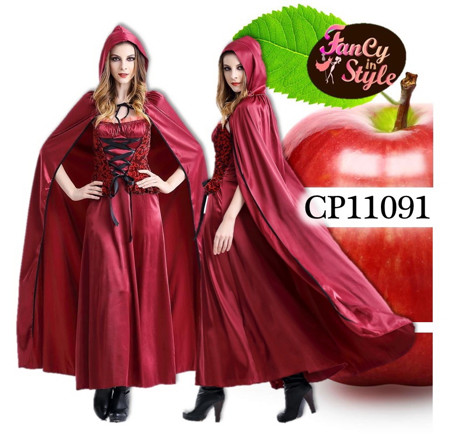 Fairy tale/Disney /Cartoon/Game costume/Red Riding Hood Cosplay/ชุดสาวน้อยหมวกแดงชุดยาว