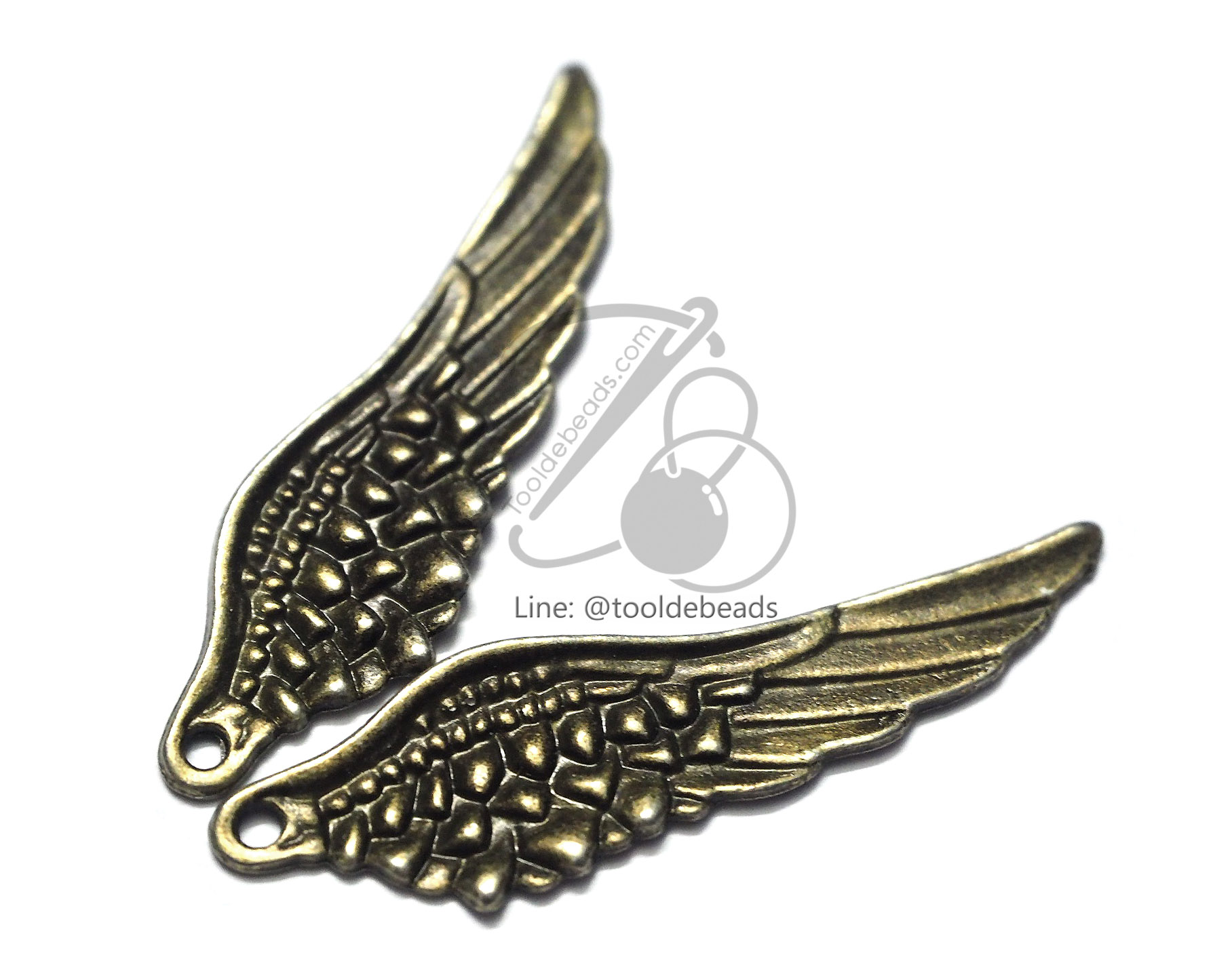 จี้เหล็ก 50 13*46มม. ลายขนนก สีสนิม (1 ชิ้น) SKU-00891