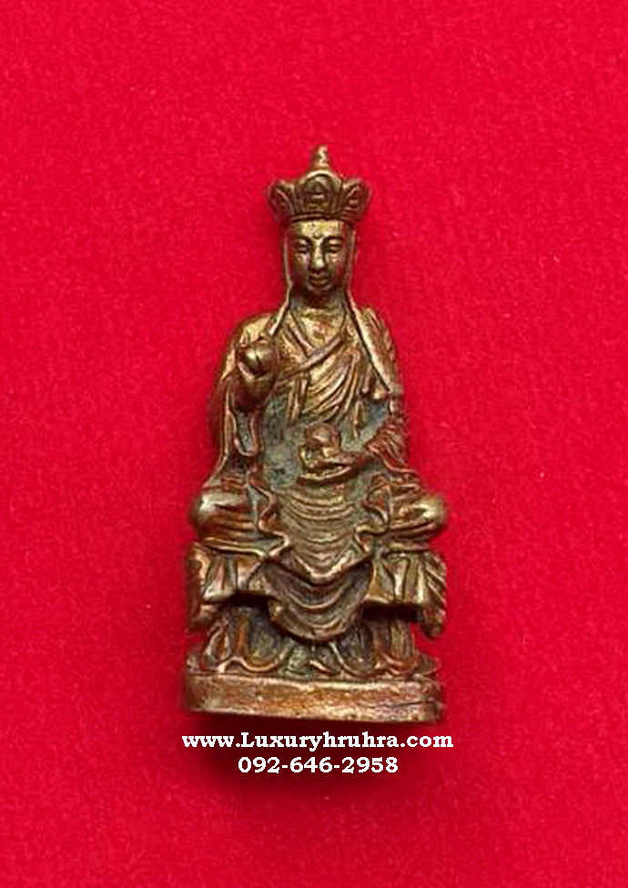 ลอยองค์พระกษิติครรภ์โพธิสัตว์ตี่ฉั่งอ๊วงผ่อสักเนื้อโลหะ