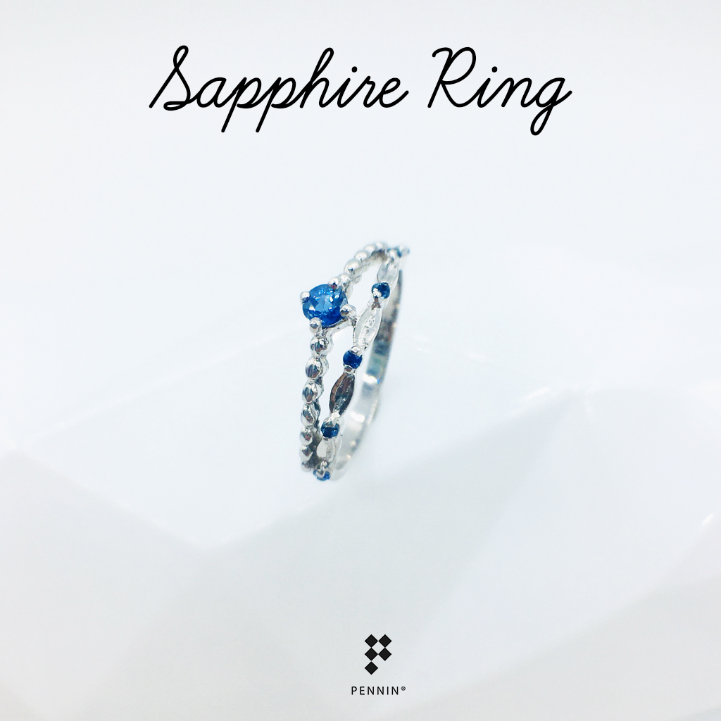 Little Miss Ring : แหวนไพลินซ้อนสองชั้น ดีไซน์มินิมอลน่ารัก พลอยแท้จากจันทบุรี เงินแท้ชุบทองขาว