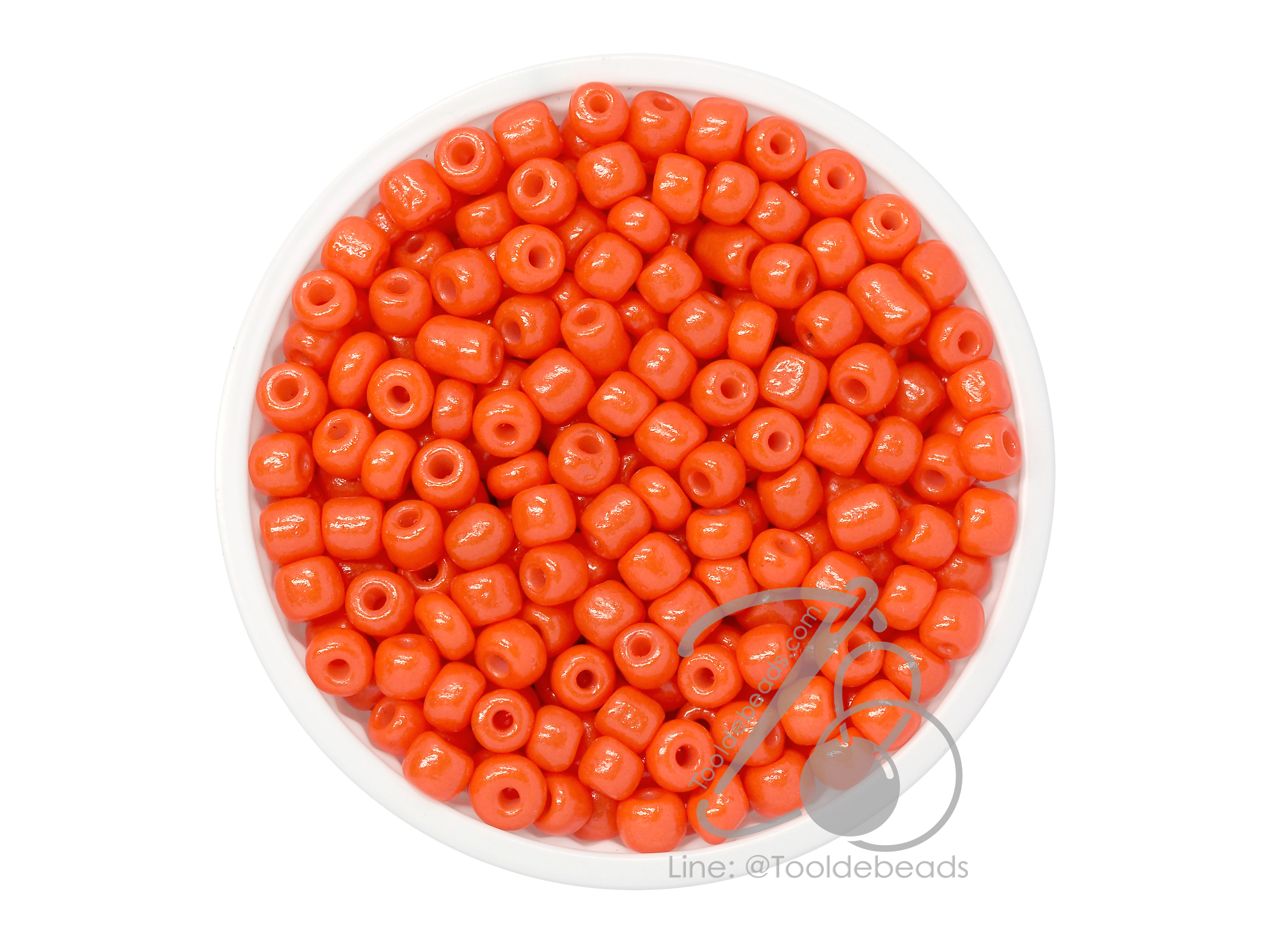 OK Brand ลูกปัดเม็ดทราย 6/0 โทนด้าน สีส้ม (100 กรัม) SKU-08316