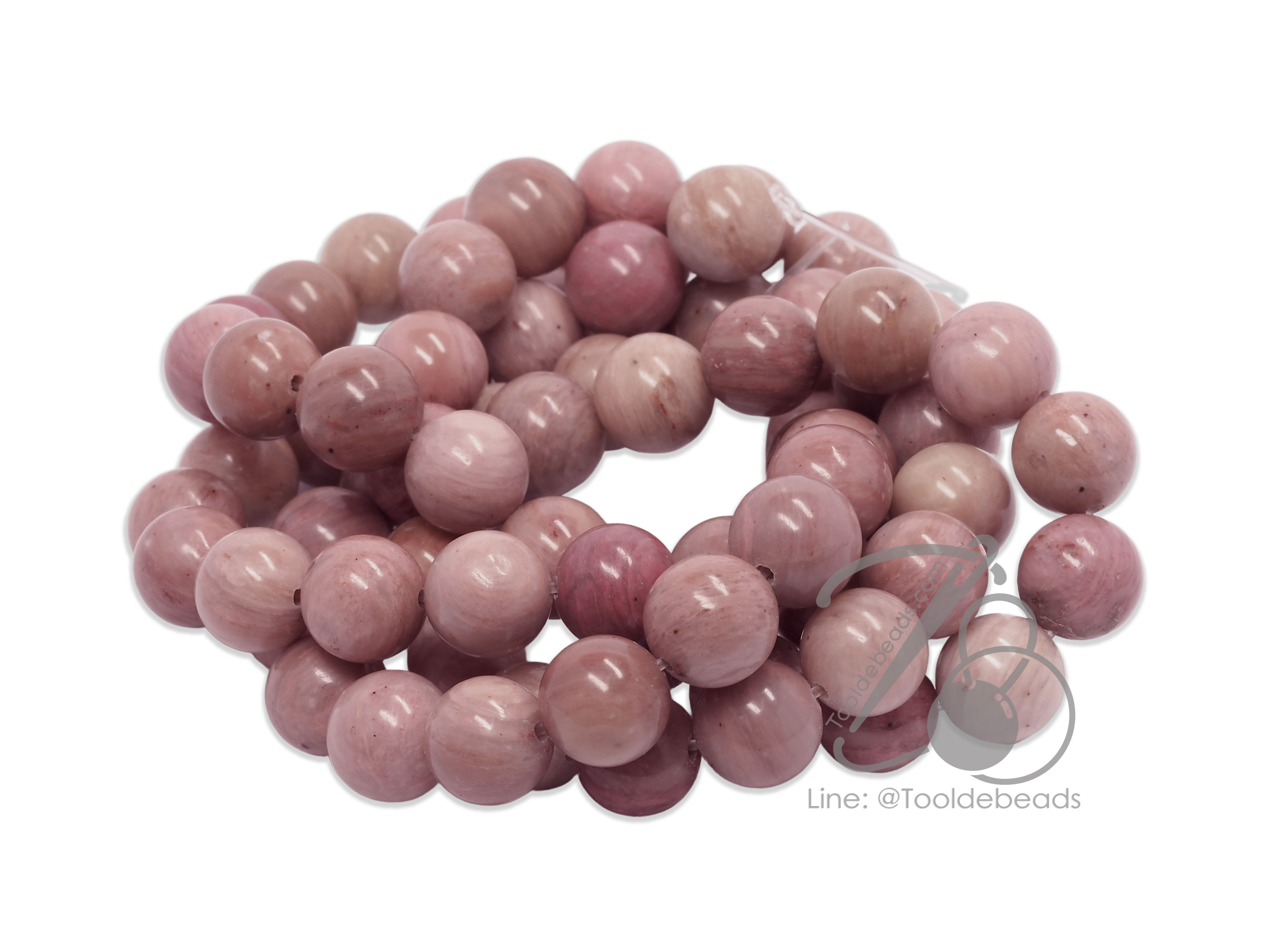 หิน Rhodonite (High Quallity) 10มม. (38 เม็ด) SKU-01266