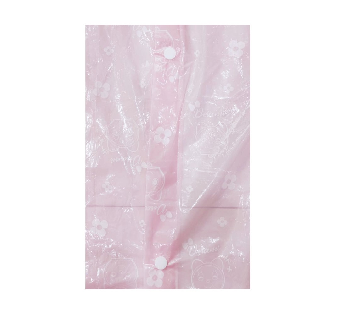 ชุดกันฝนเด็กพร้อมส่งสีชมพูกระดุมชั้นนอกลายการ์ตูนDoraemonโดราเอม่อน ลิขสิทธิ์แท้