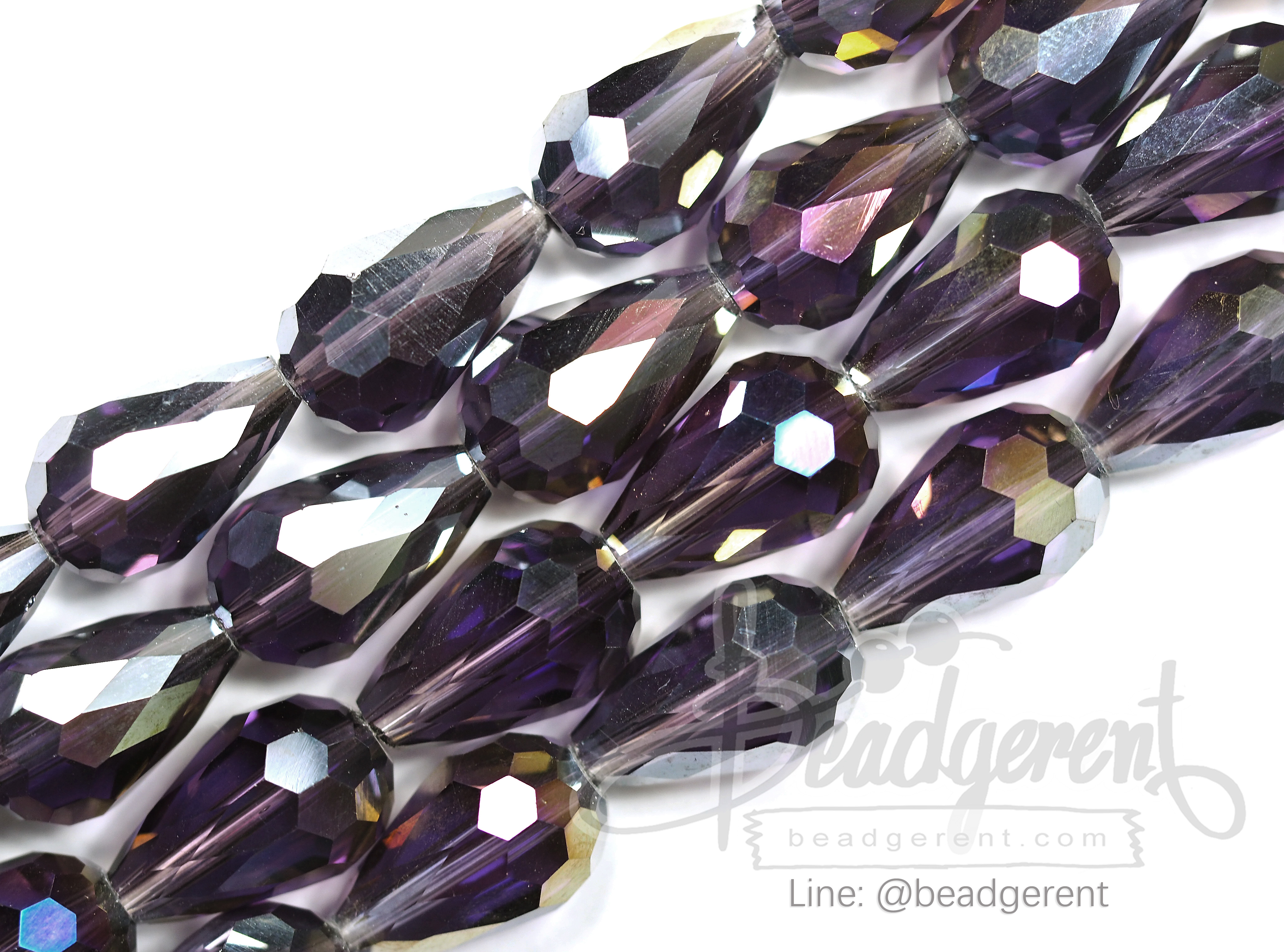 คริสตัลโมดาห์ 10*16มม. สีม่วงเข้ม (40 เม็ด) SKU-02720