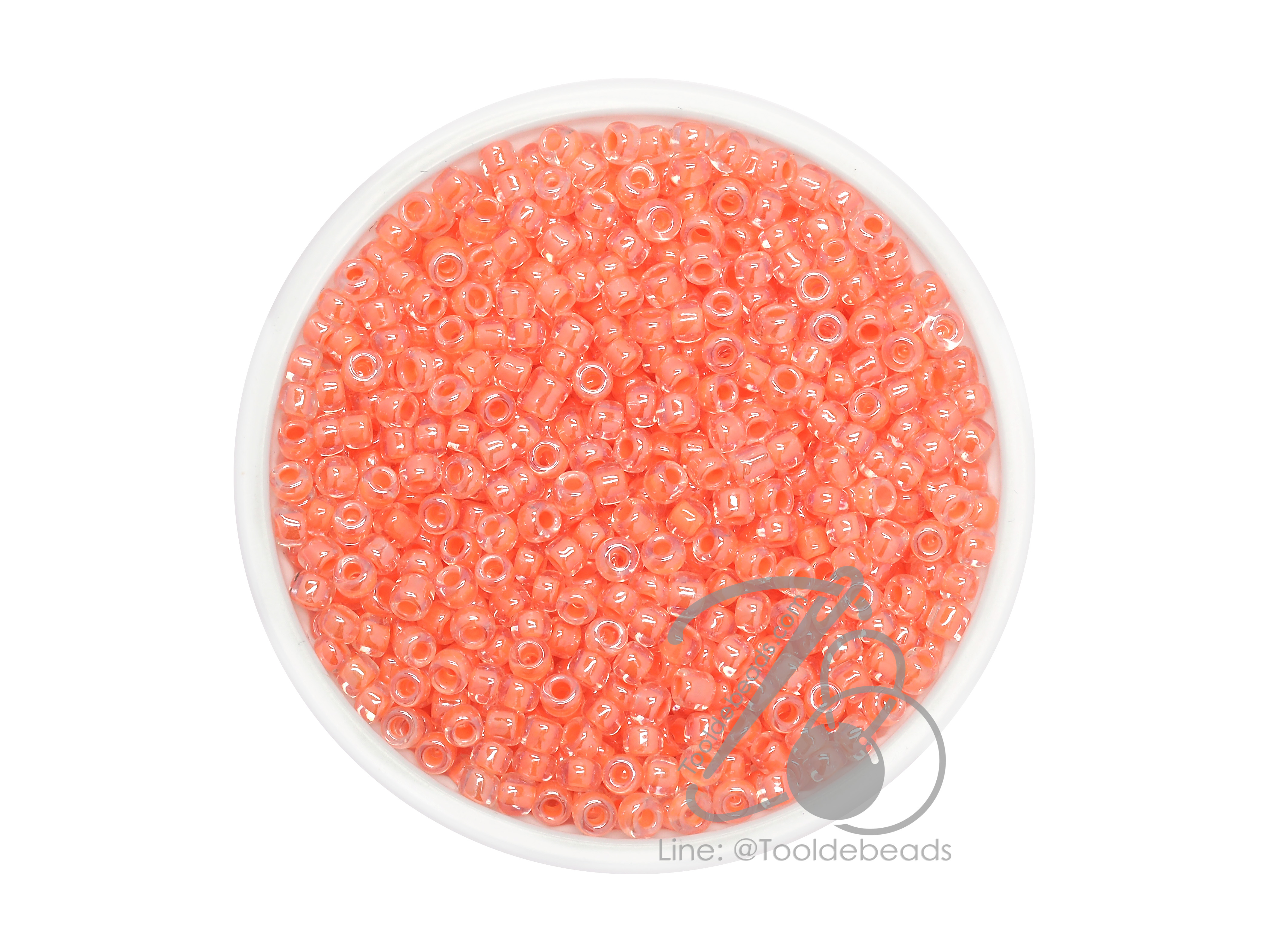 ลูกปัดเม็ดทราย 8/0 สอดไส้ สีส้ม (100 กรัม) SKU-08782