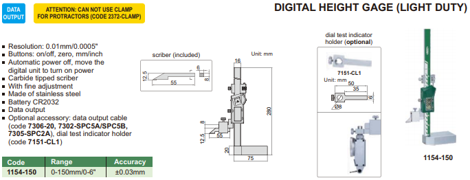 Digital Height Gage