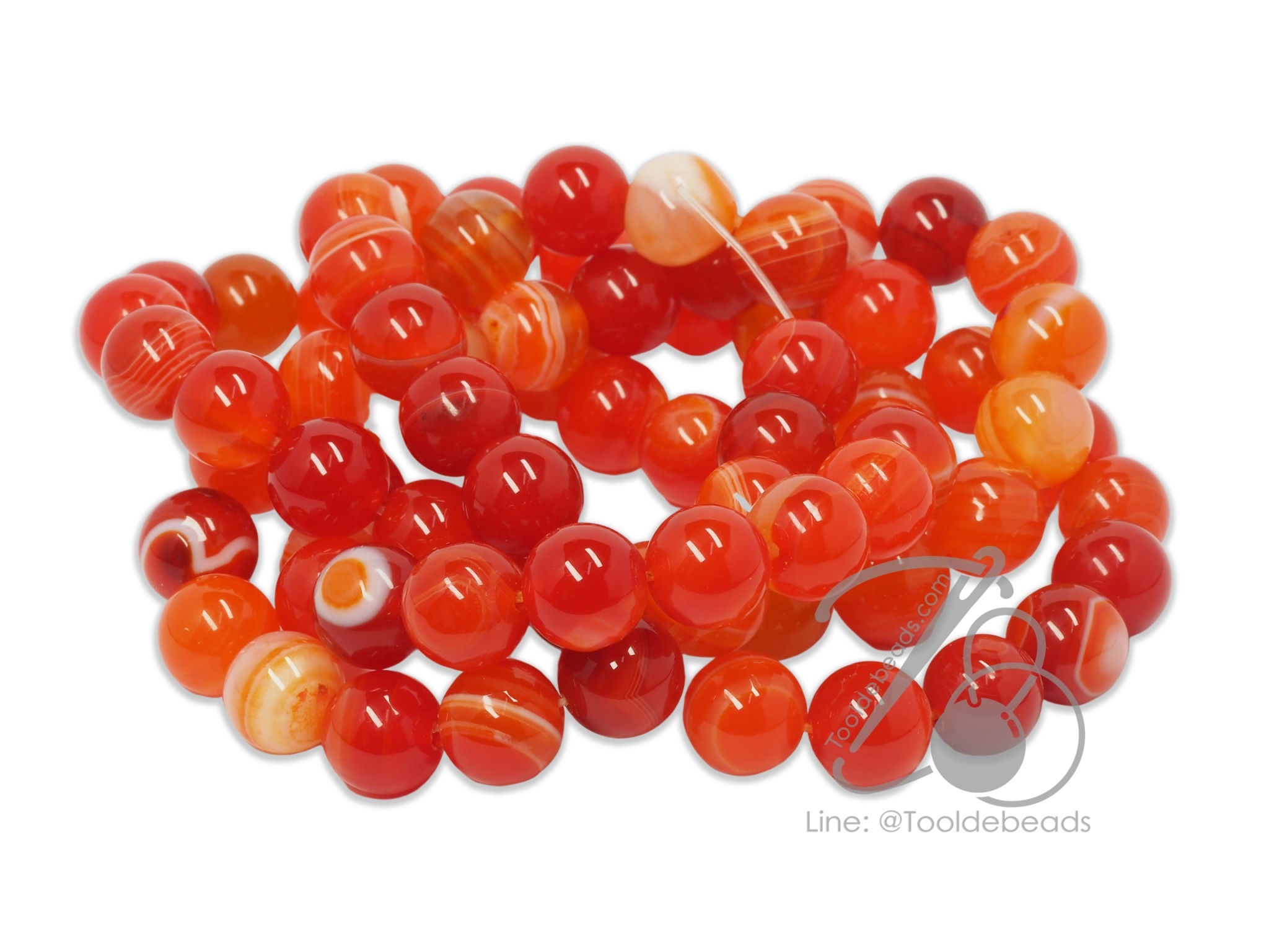หิน orange agate 10มม. (38 เม็ด) SKU-01248