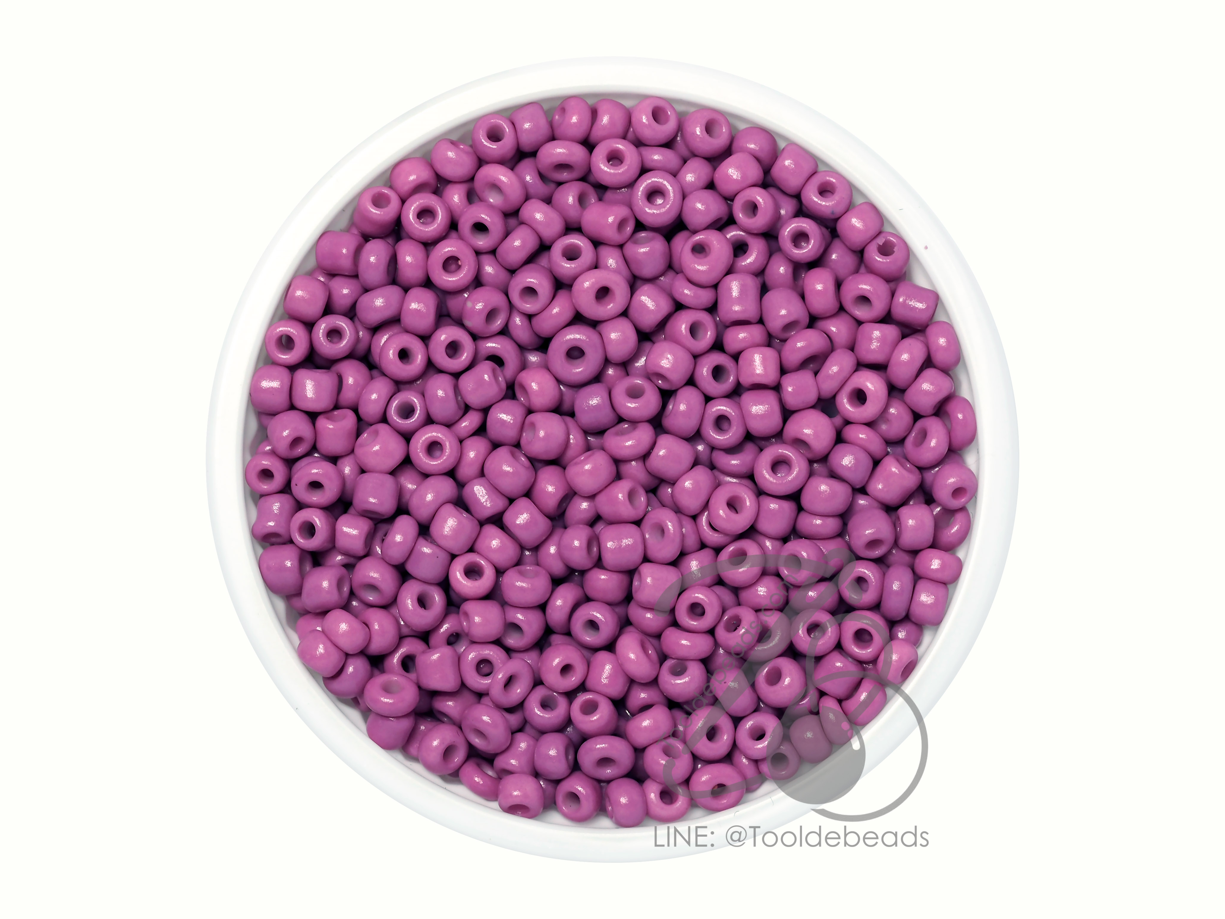 OK Brand ลูกปัดเม็ดทราย 8/0 โทนด้าน สีม่วงชมพู (100 กรัม) SKU-08160