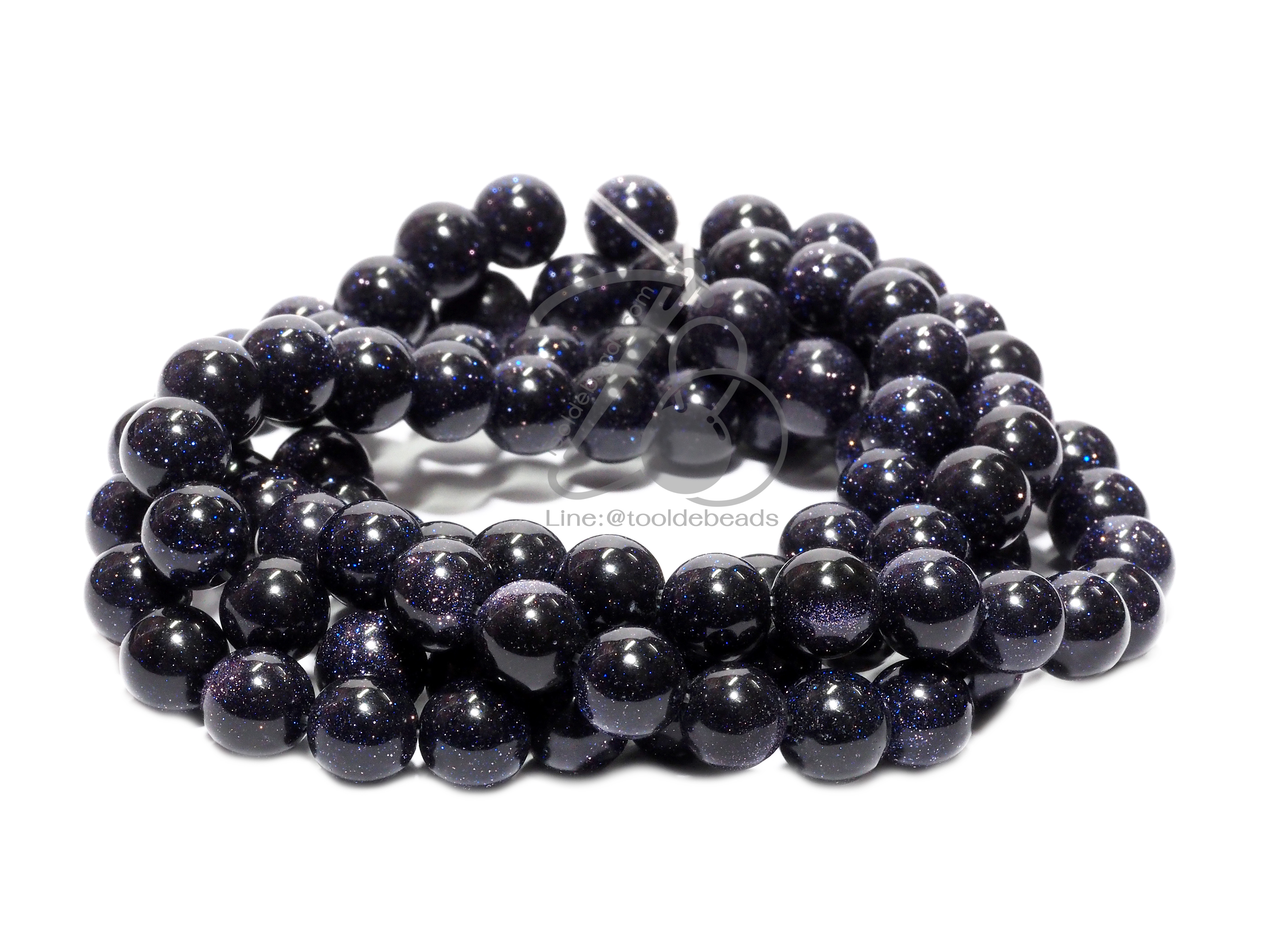 หิน ทรายเงิน (bluesand Stone) 8มม. (47 เม็ด) SKU-01361
