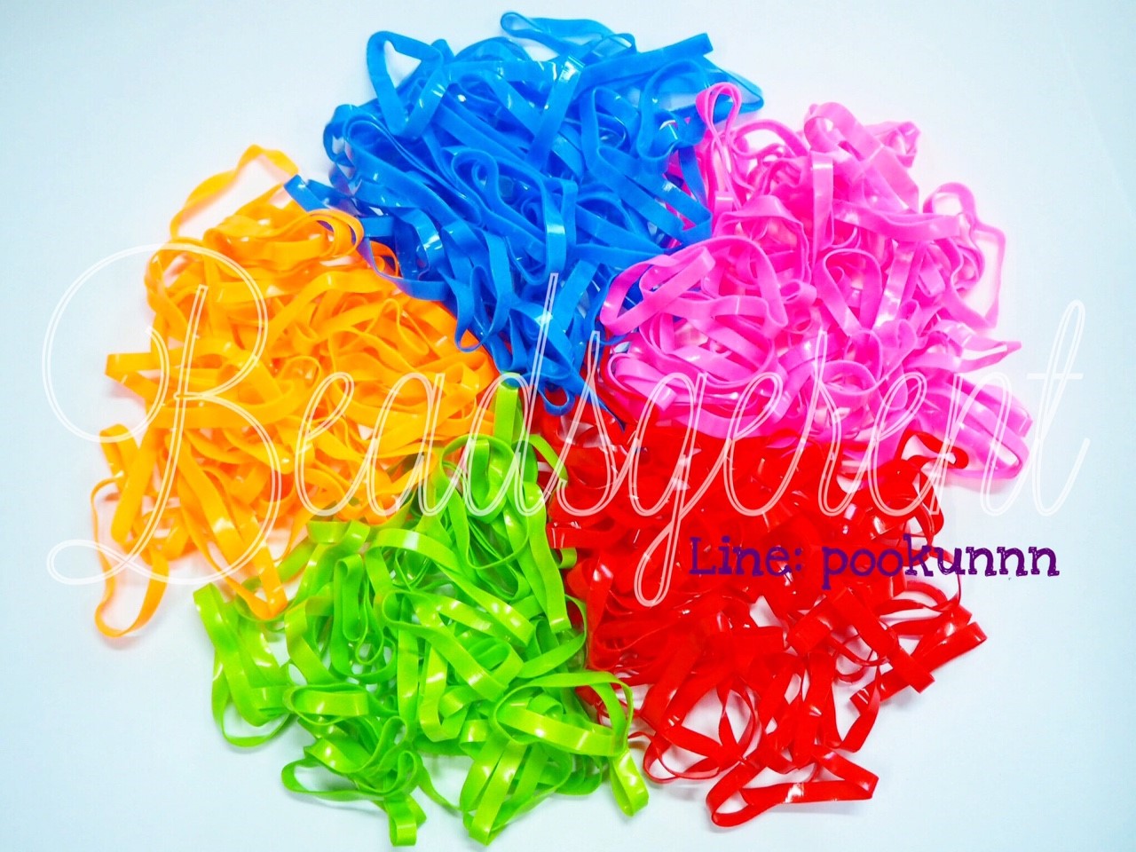 หนังยางรัดผม 3.5มม. สีผสม 16 เส้นใหญ่ (1 กิโลกรัม) SKU-05353