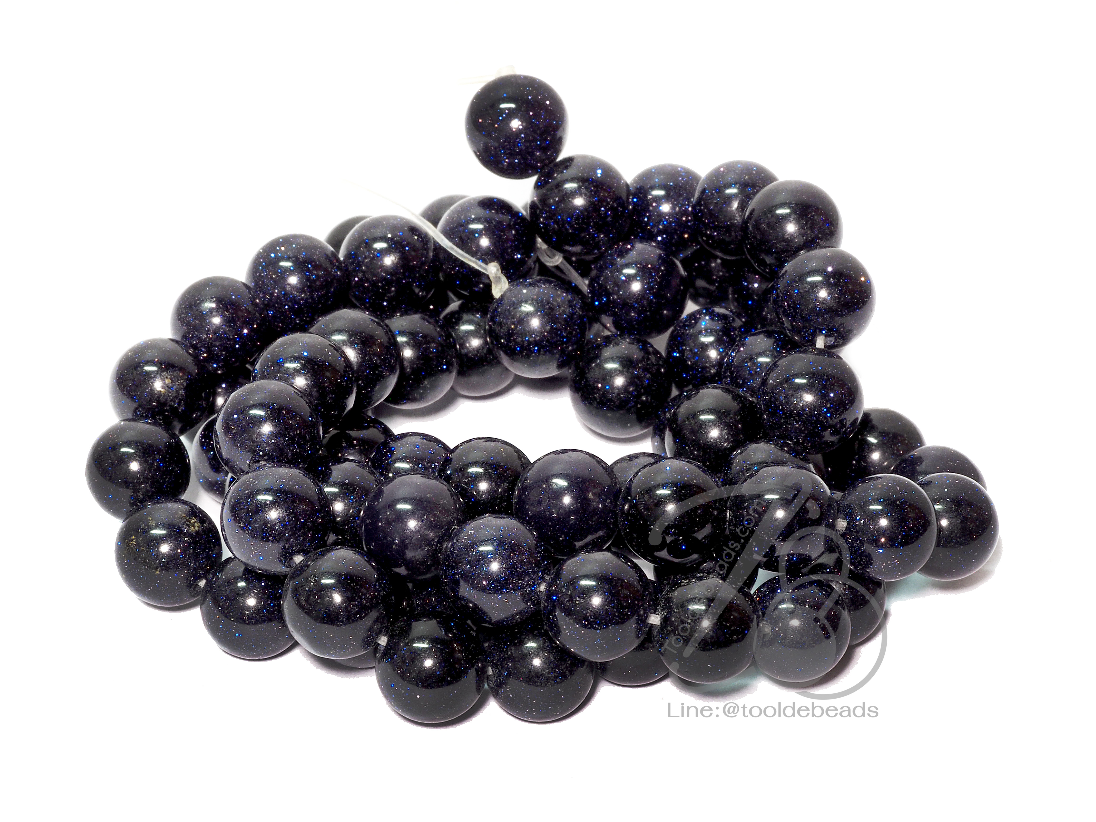 หินทรายเงิน (bluesand stone) 10มม. (38 เม็ด) SKU-01480