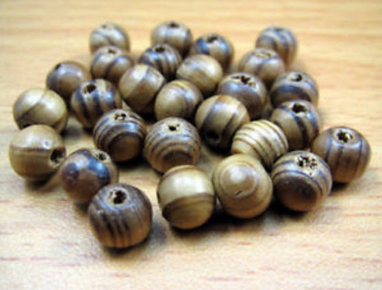 ลูกปัดไม้ 8 ม.ม. / แพ็ค 50 เม็ด