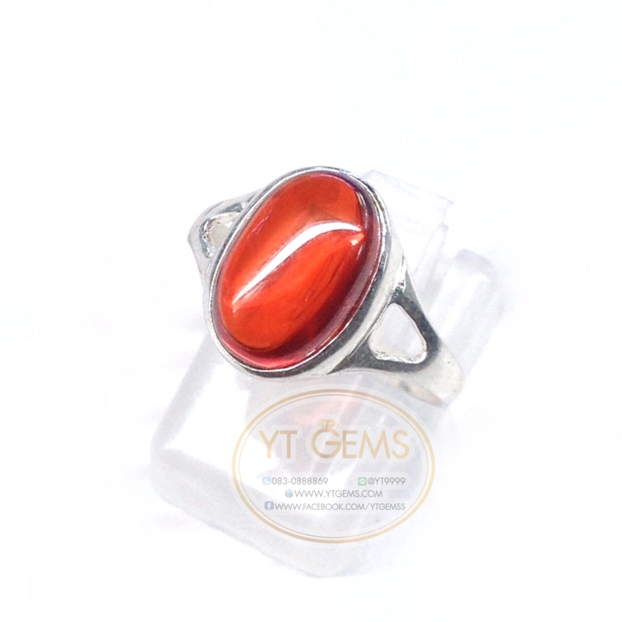 แหวนเงินแท้92.5% พลอยโกเมน(cz) YTG-5652 YTGEMS