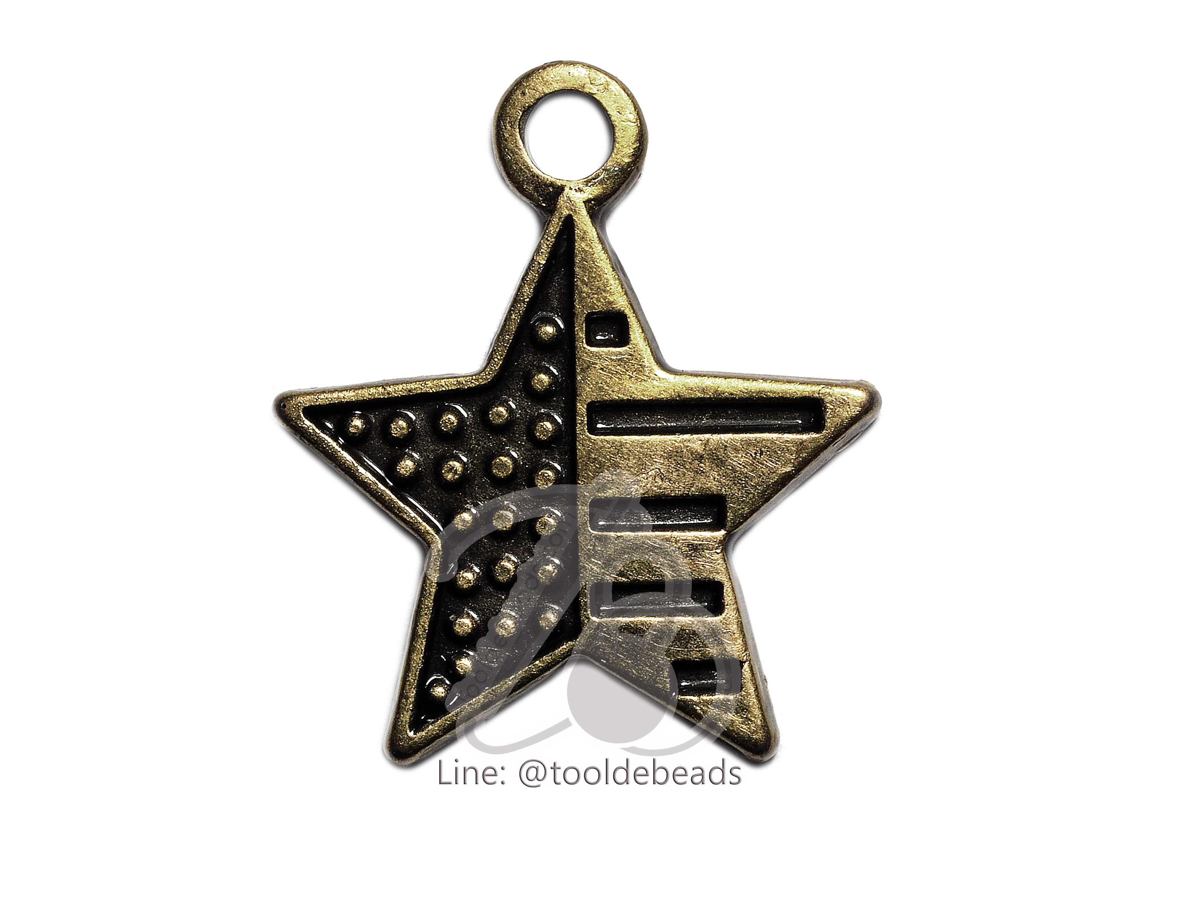 จี้เหล็ก 341 20มม. ลายดาวธงชาติ สีสนิม (1 ชิ้น) SKU-00813