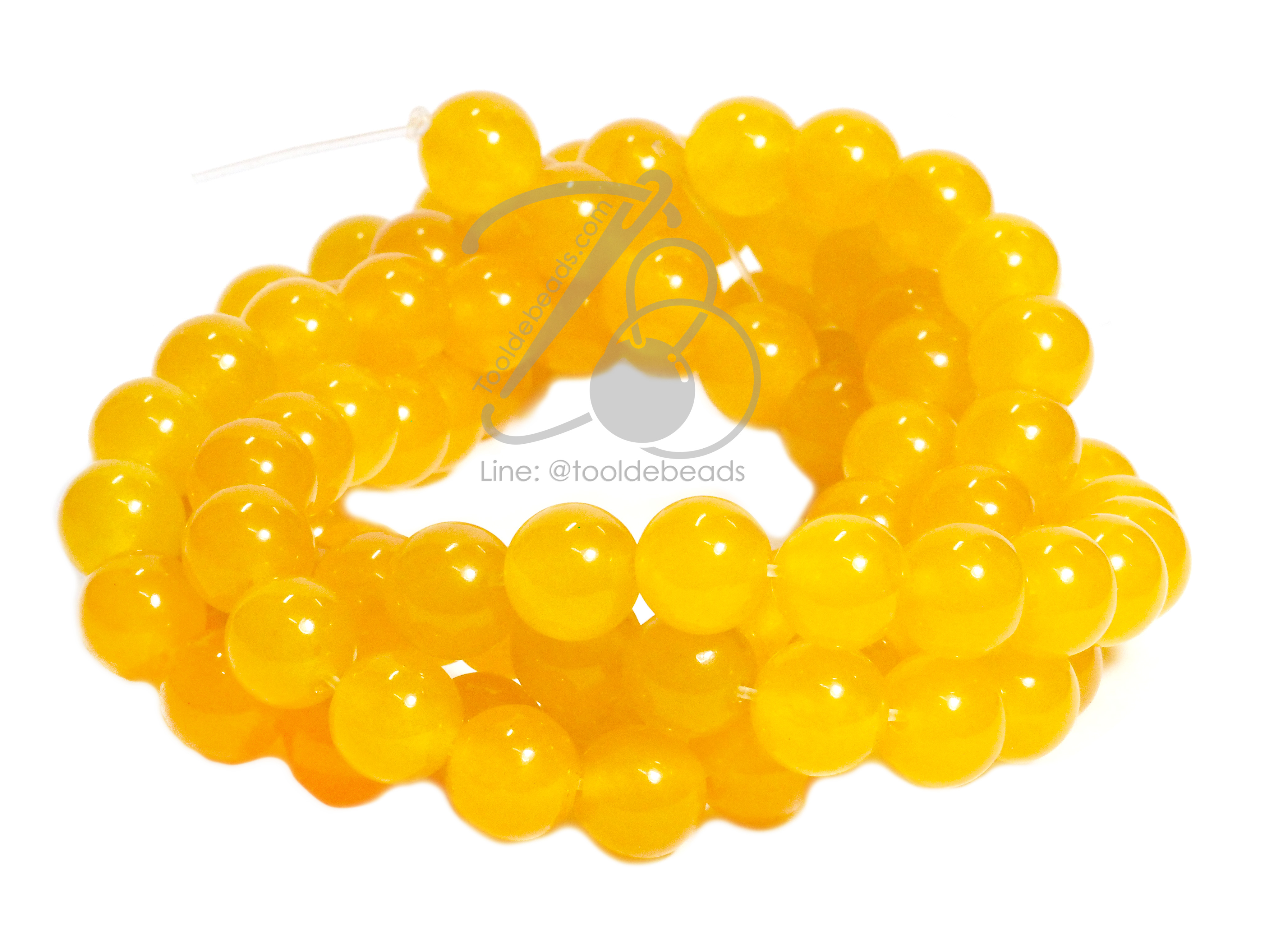 หิน หยกน้ำผึ้ง 8มม. (47 เม็ด) SKU-01447