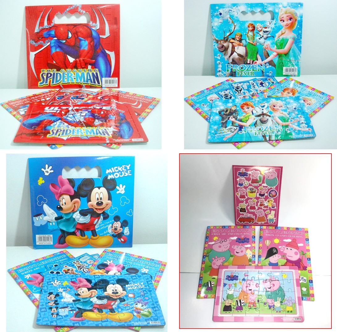 สมุดชุดระบายสีพร้อมส่งตามรูปภาพสวยงามจิ๊กซอว์ สติ๊กเกอร์