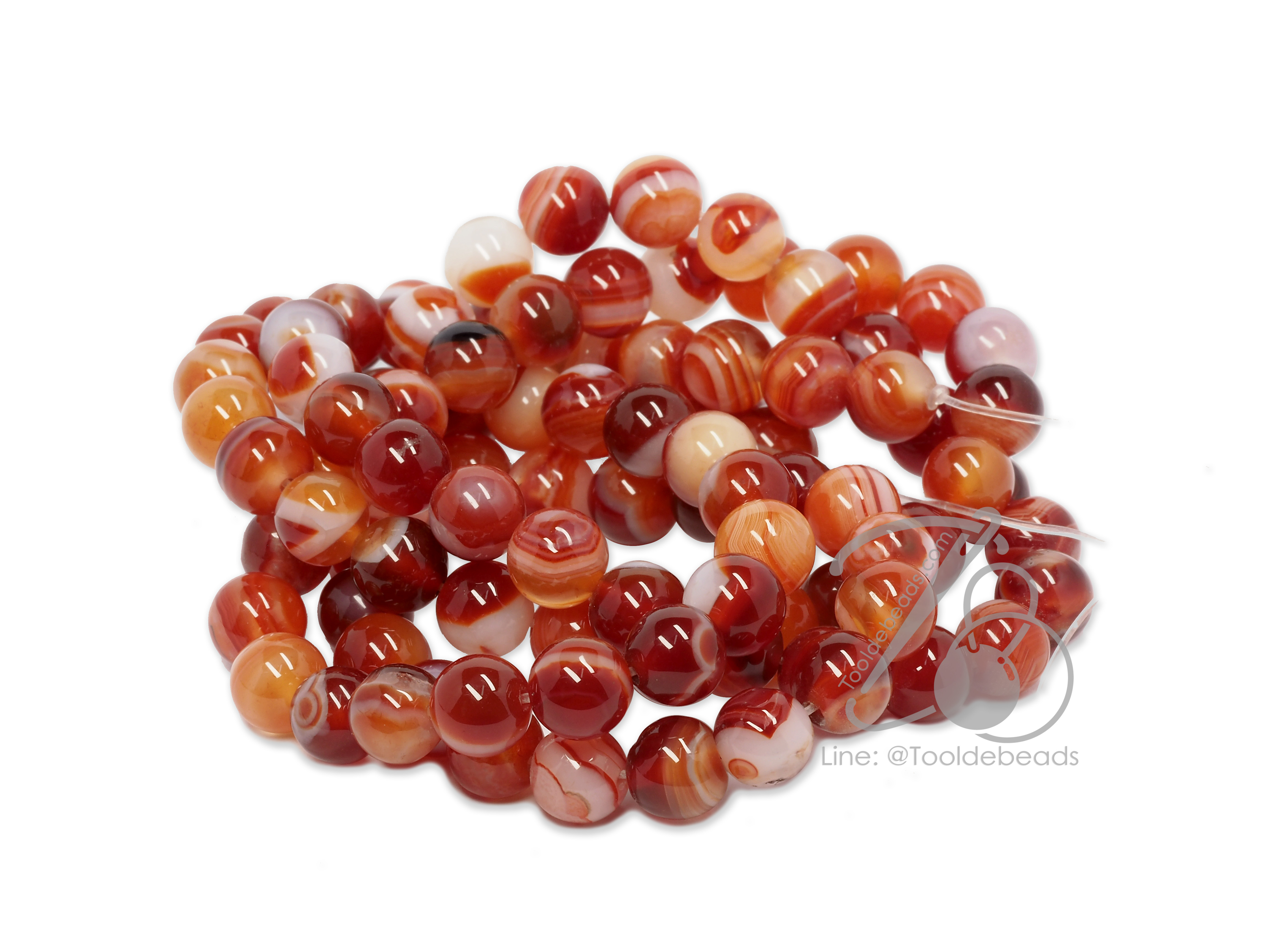 หิน Orange Agate 8มม. (48 เม็ด) SKU-09950