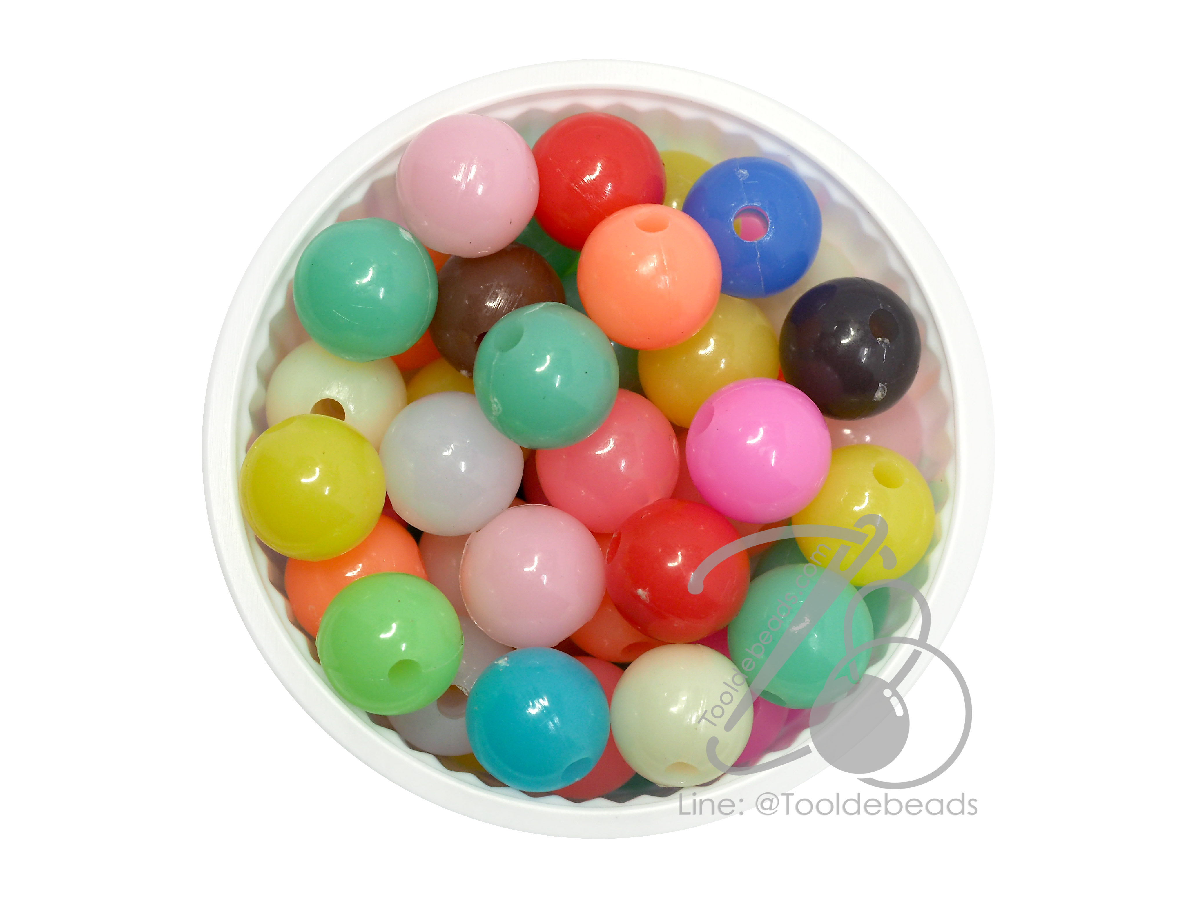 ลูกปัดกิโล ตราเสือ 10มม. สีหวาน (1 กิโลกรัม) SKU-07891