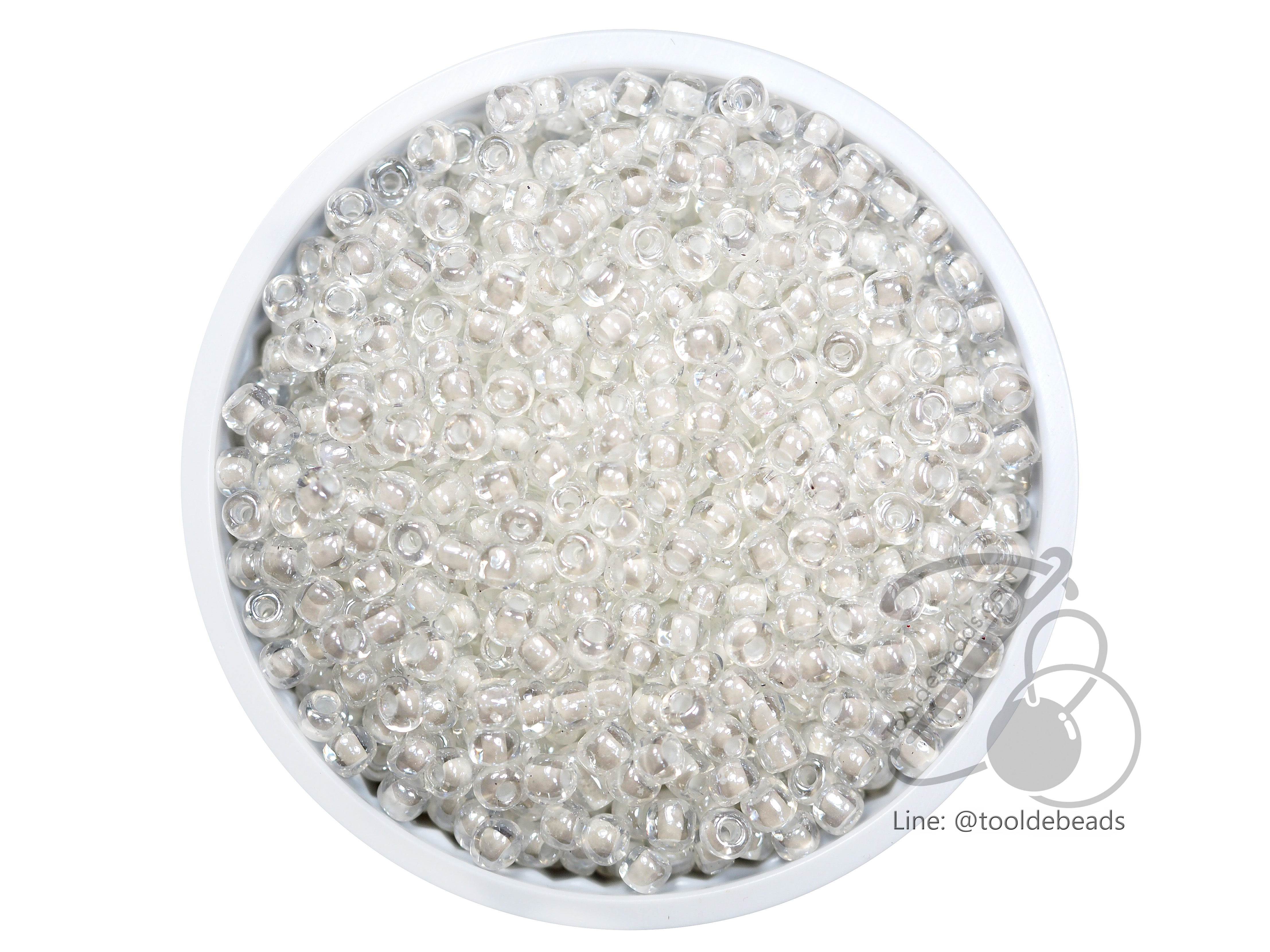 ลูกปัดเม็ดทราย 8/0 สอดไส้ สีขาว (100 กรัม) SKU-03915