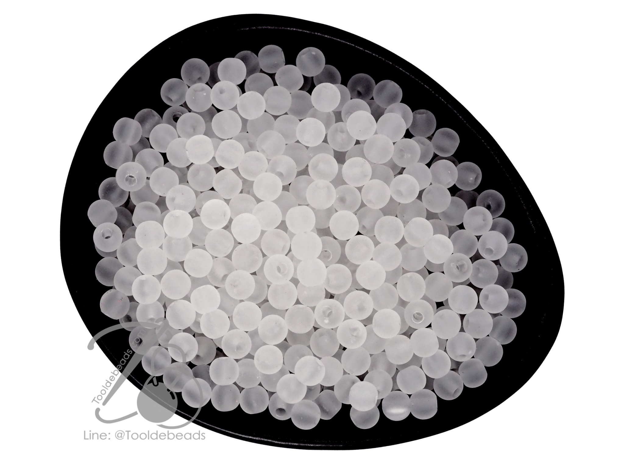 ลูกปัดเนื้อทราย 6มม. ทรงกลม สีขาว (50 กรัม) SKU-11908