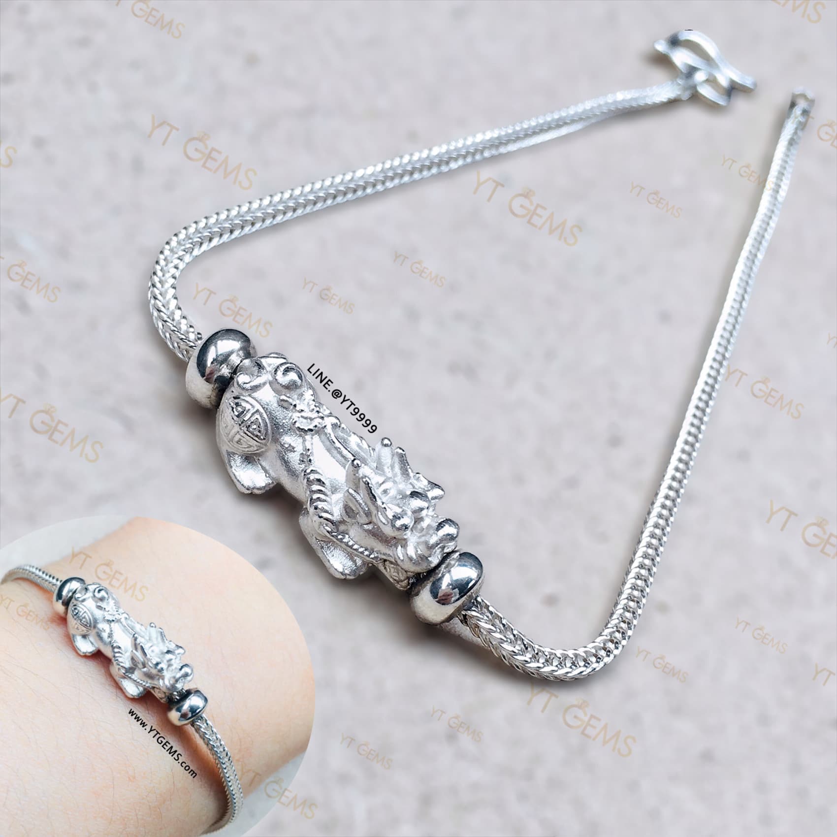 สร้อยข้อมือปี่เซียะ สร้อยข้อมือเงินแท้ YTG-11262 YTGEMS