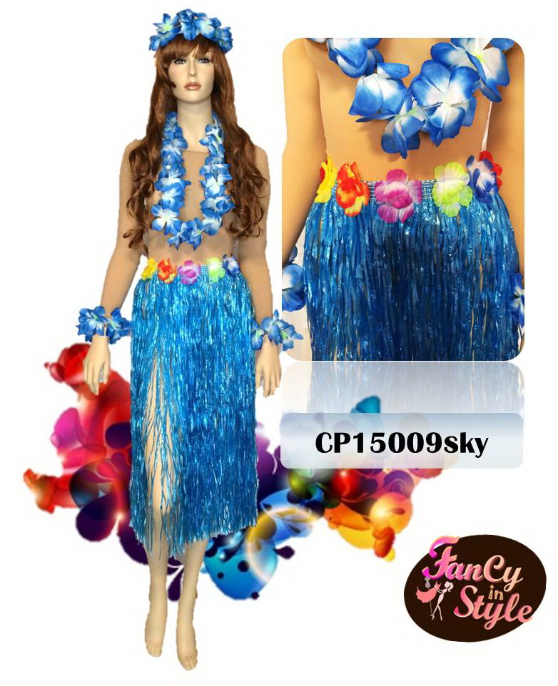 International Costume/Fancy Hawaii skirt/กระโปรงฮาวายสีฟ้า