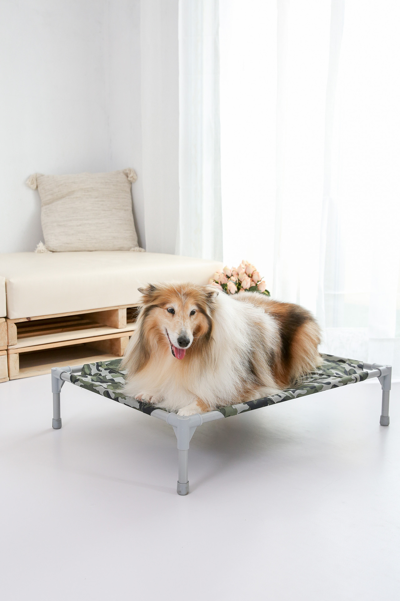 KERUI ที่นอนสุนัข ที่นอนหมา เตียงสุนัข เตียงกันแผลกดทับ เตียงตาข่าย