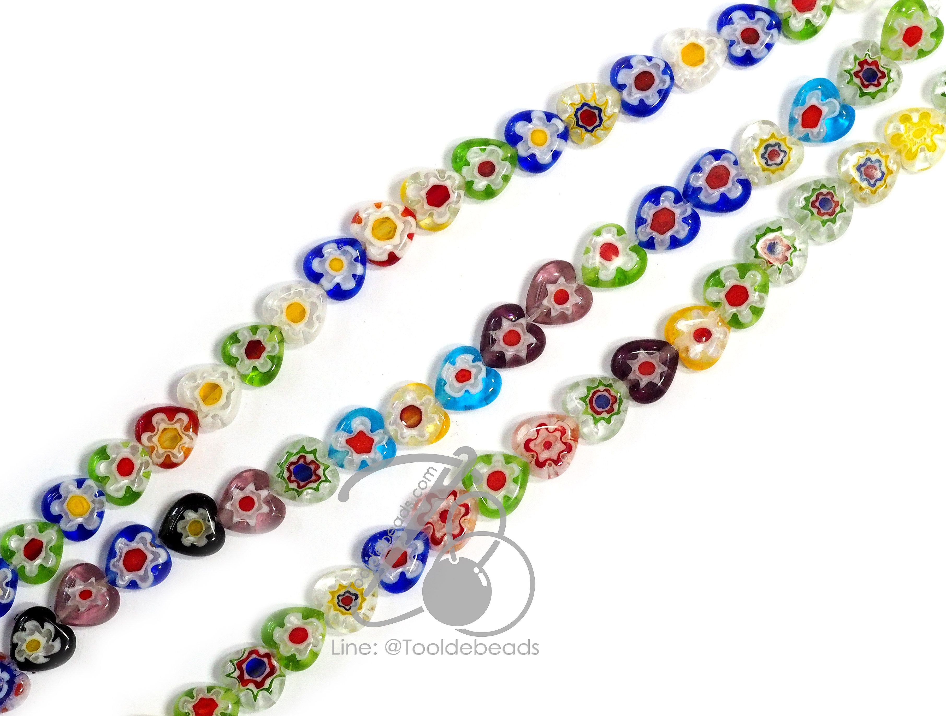 ลูกปัดญี่ปุ่น 8มม. ทรงหัวใจ (46 เม็ด) SKU-14566