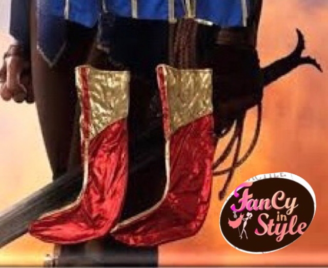 Superhero/Superstar/Accessories for Legs/อุปกรณ์ตกแต่งขา/ถุงแต่งขาสีแดง-ทอง
