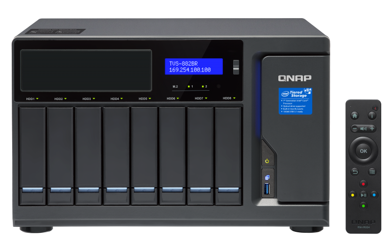 TVS-882BR All-in-one Blu-ray NAS for disc backup and burning, video playback, and file sharing