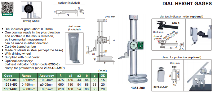 Dial Height Gage 1351-300