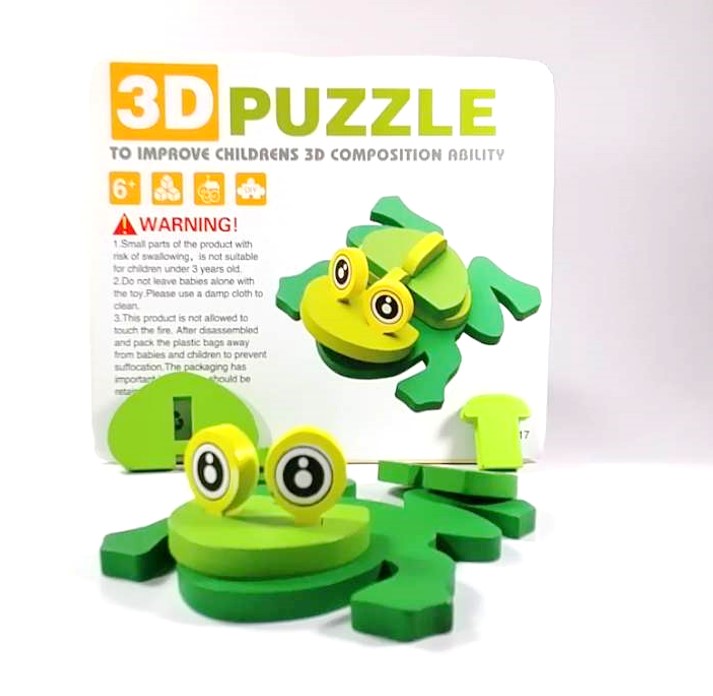 จิ๊กซอว์ไม้พร้อมส่ง 3D รูปสัตว์หลายแบบ สีสันสดใส