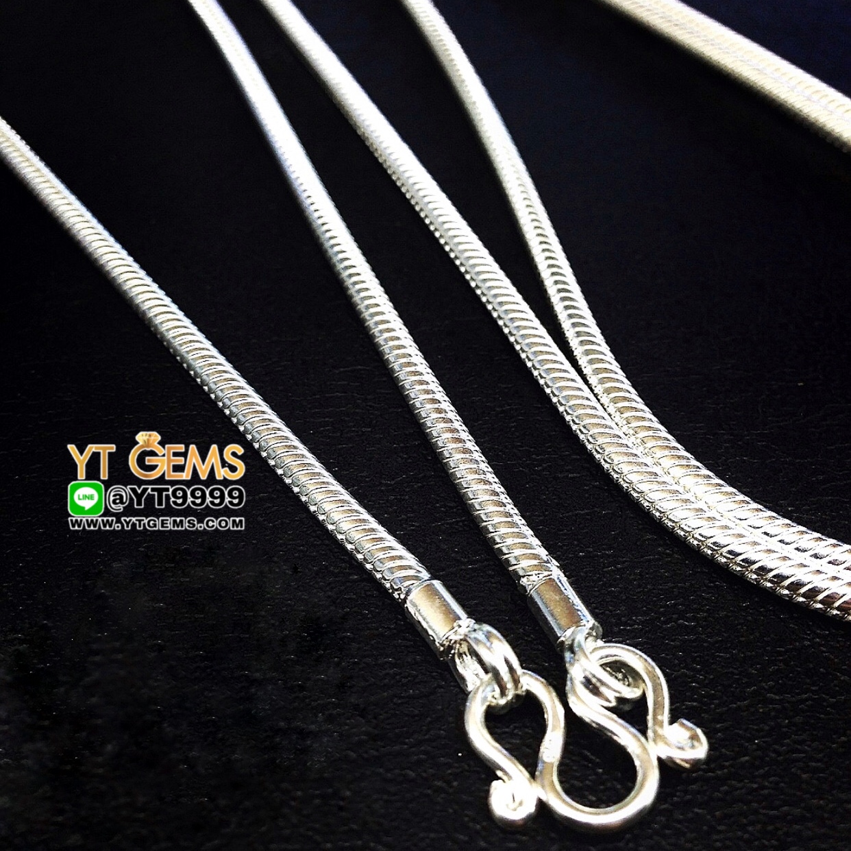 สร้อยคอเงินแท้ 92.5% สร้อยคอลายกระดูกงู ยาว 18 นิ้ว หนา 3 มม. YTG-9437 YTGEMS