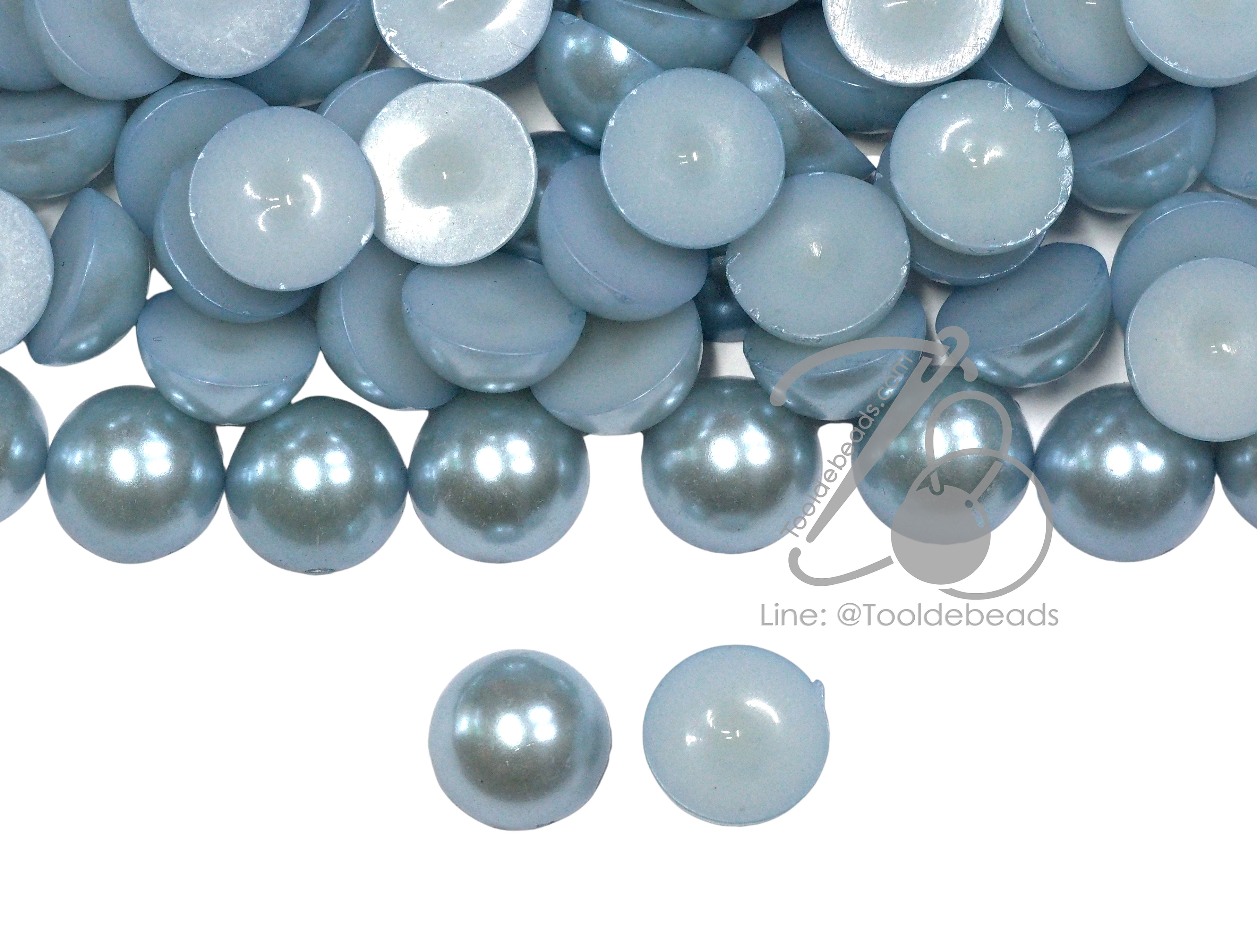 มุกครึ่งซีก 14มม. สีฟ้า (15 กรัม) SKU-14784