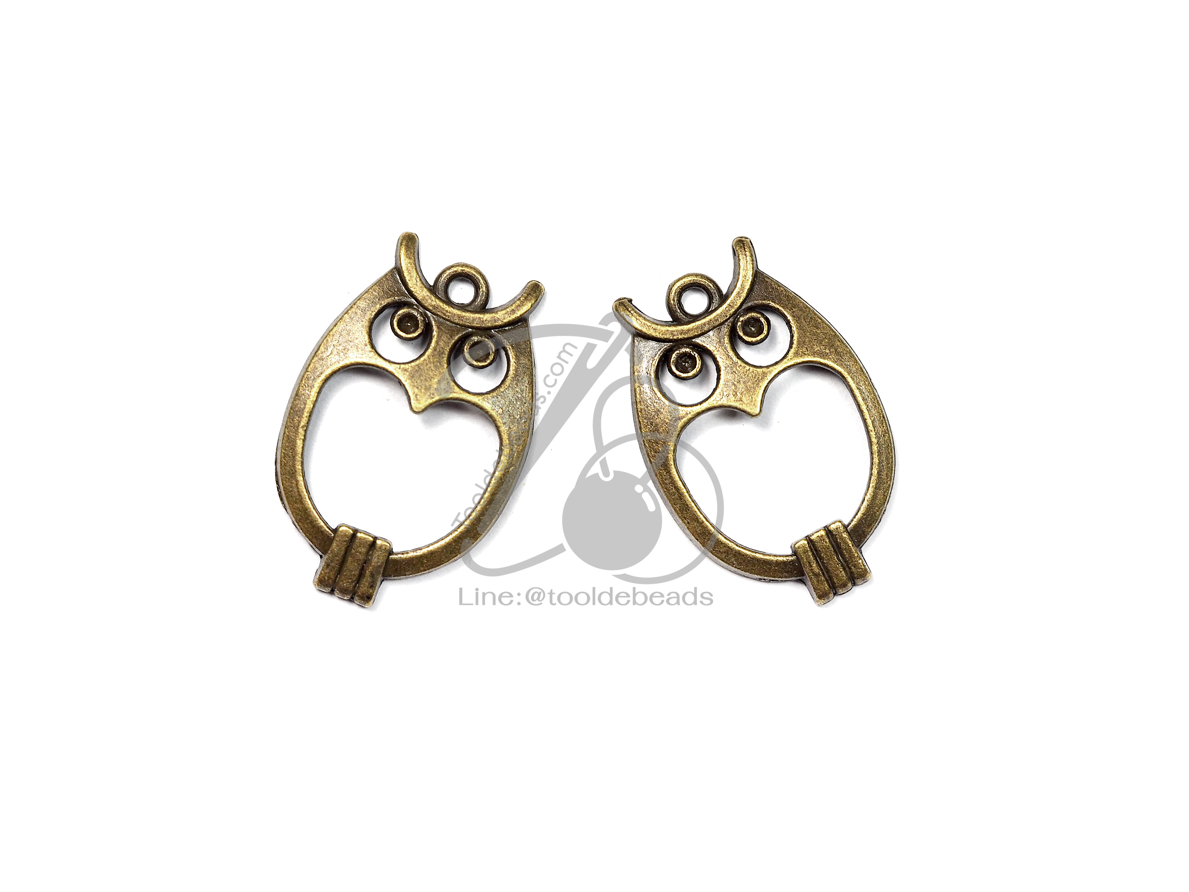 จี้เหล็ก 87 15*22มม. ลายนกฮูก สีสนิม (1 ชิ้น) SKU-00934