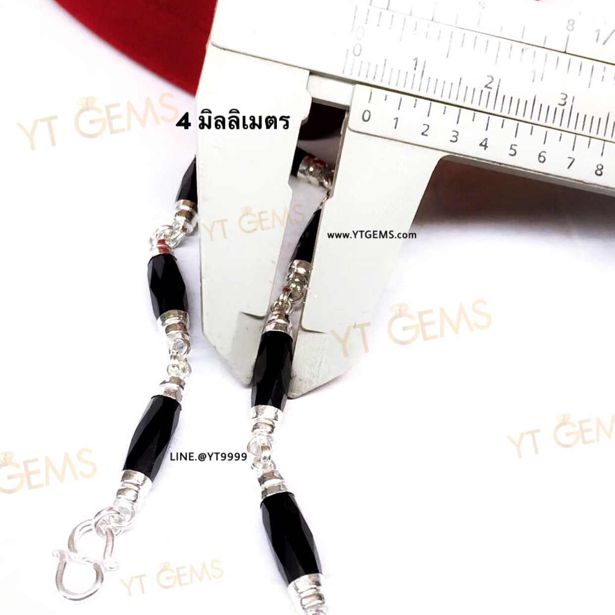 สร้อยข้อมือนิลแท้ สร้อยข้อมือเงินแท้ พลอยนิลแท้ 4 มม. YTG-11570 YTGEMS