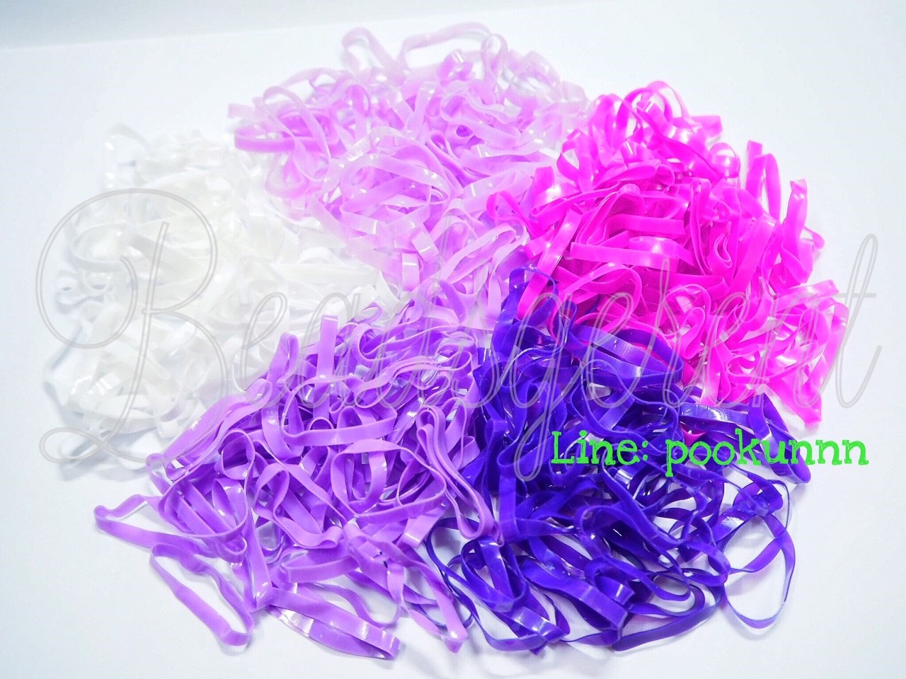 หนังยางรัดผม 3.5มม. สีผสม 13 เส้นใหญ่ (1 กิโลกรัม) SKU-05364